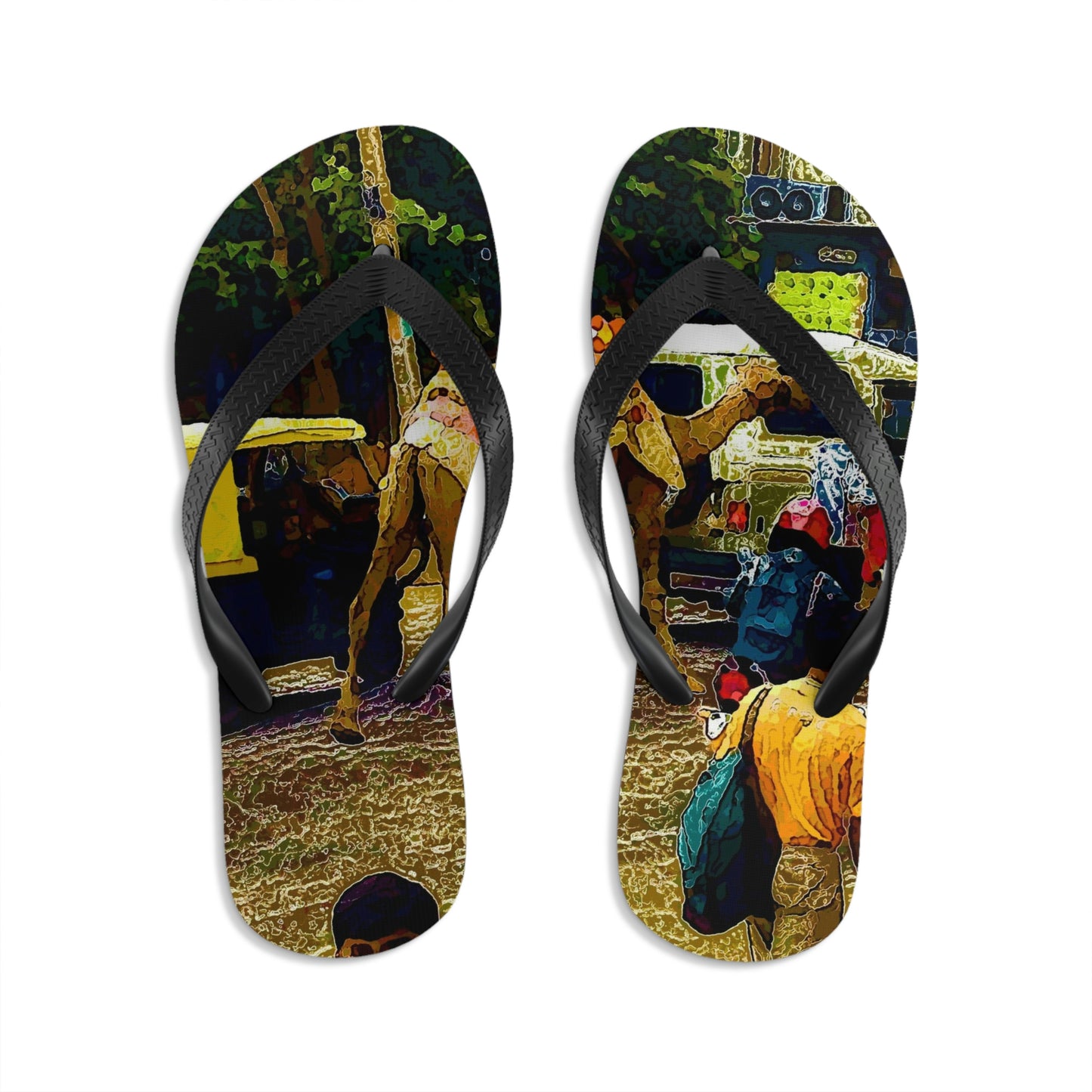 Unisex Flip-Flops ... "Truckin'-Up-To-Buffalo ... 'Oops - Wrong Country' ... Truckin'-Up-To-New Delll -'E' ... " ... (Delhi, India) ... 5July2007. Original Works ...