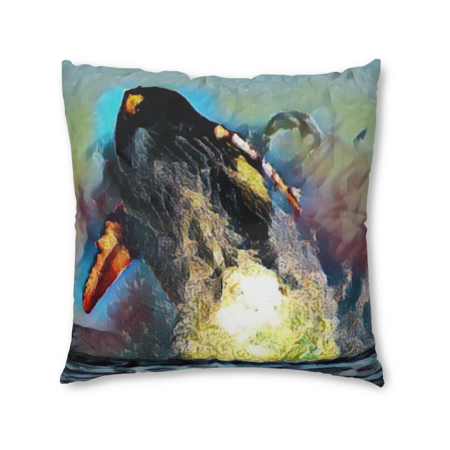 Tufted Floor Pillow, Square ... An Extraordinary Humpback Breach ... 'With Explosive Energy' ... Family Archives (KPH) ... Circa: 21st Century. Maui, HI ... Original Works ...