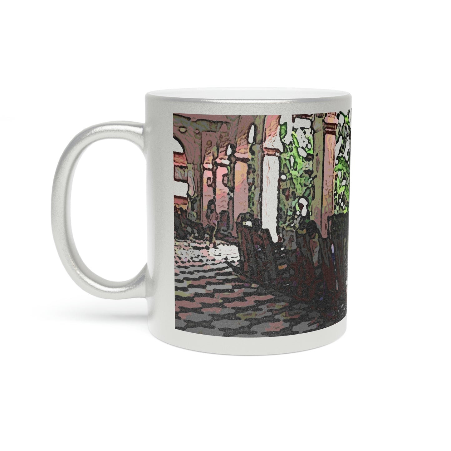 Metallic Mug (Silver\Gold) ...  Lanai & Rocking Chairs At: 'The Pink Palace' ... The Royal Hawai'ian ... Honolulu, HI ... '27Oct2014' ... Original Works ...