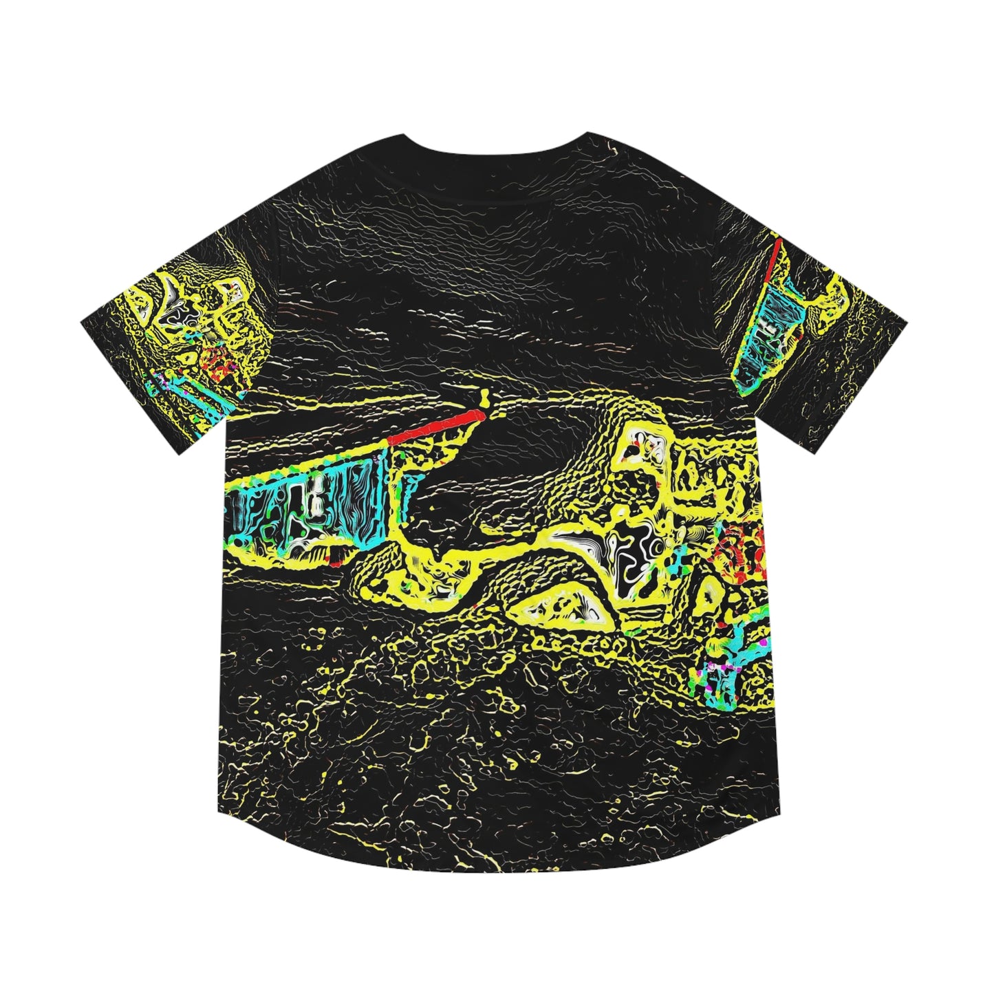Men's Baseball Jersey (AOP) ... "Snow Vehicle In Snow Storm At-Rest" ... Circa 12Mar23 ... Central Idaho ... 18-Hours Rendering Time: Original Works ...