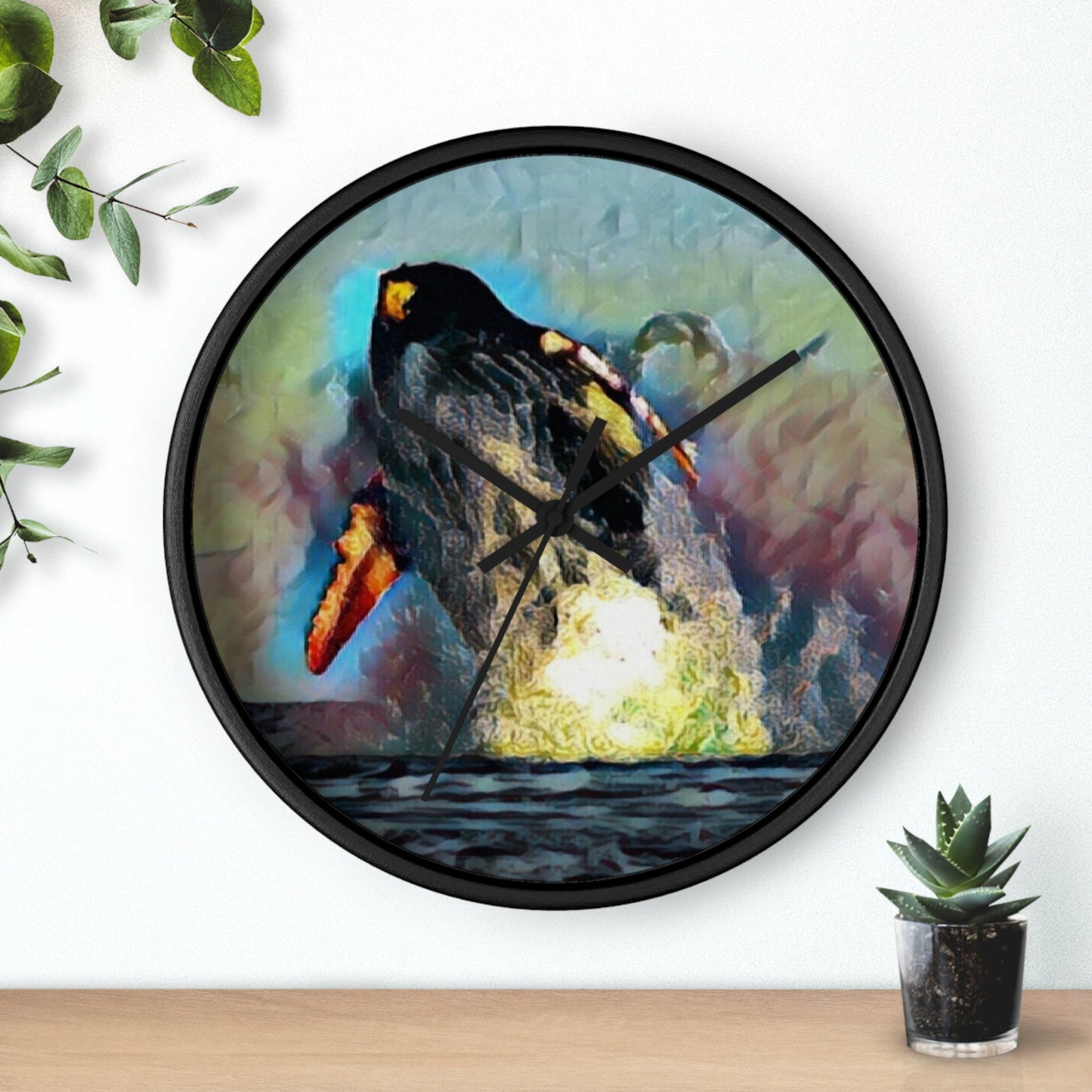 Wall Clock ... An Extraordinary Humpback Breach ... 'With Explosive Energy' ... Family Archives (KPH) ... Circa: 21st Century. Maui, HI ... Original Works ...