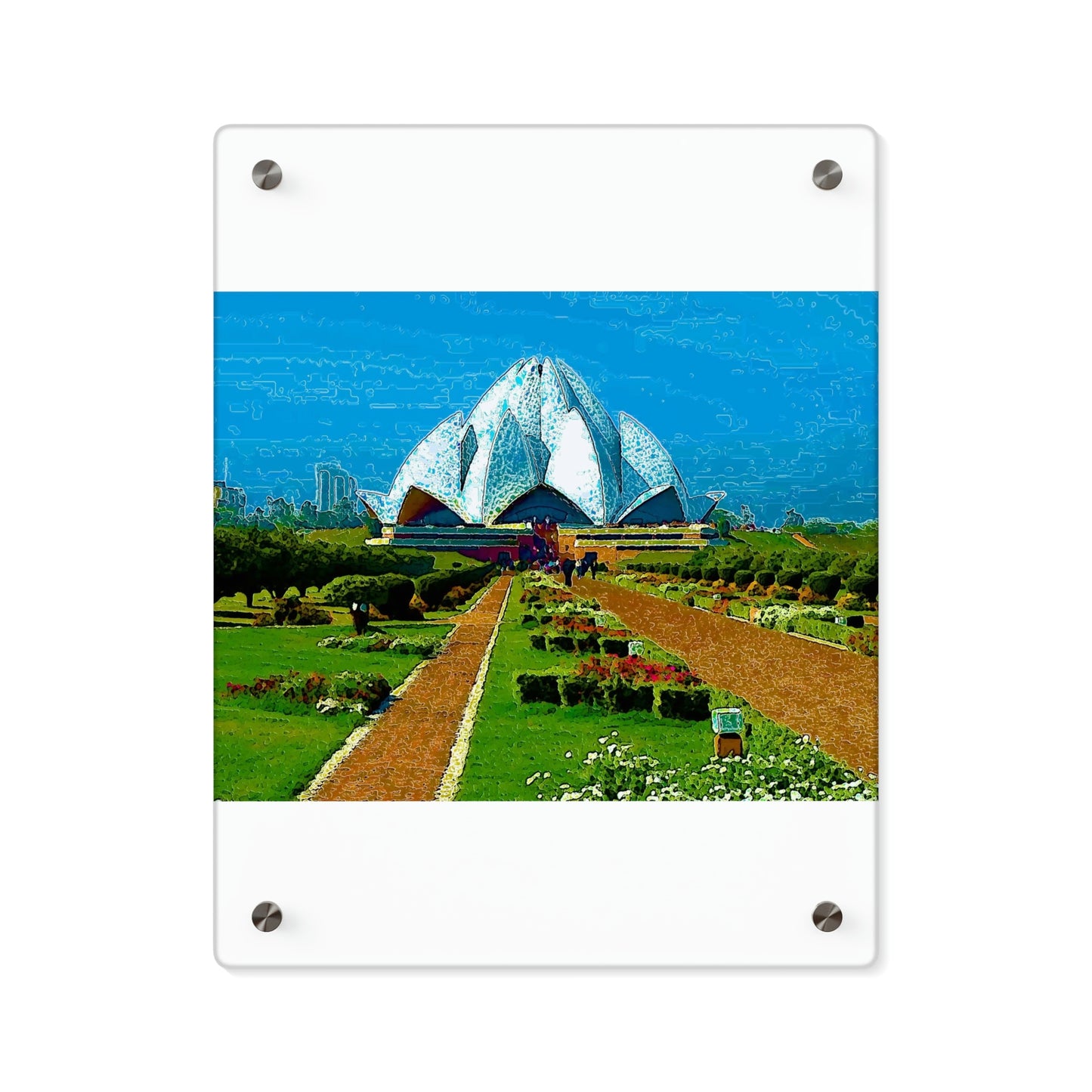 Acrylic Wall Art Panels ... 'Bahai'i House-Of-Worship' ... "Lotus Temple: Delhi, India, 2008" ... Original Works ...
