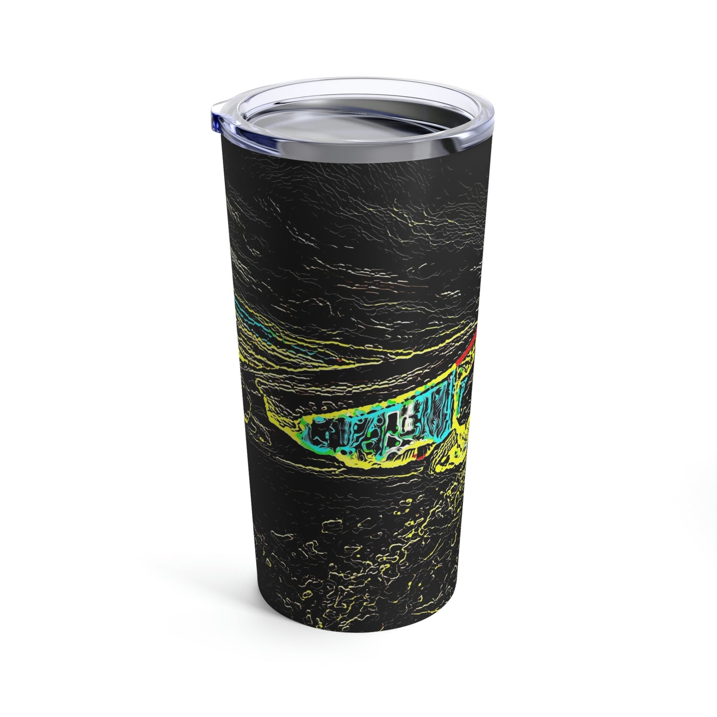 Tumbler 20oz ... "Snow Vehicle In Snow Storm At-Rest" ... Circa 12Mar23 ... Central Idaho ... 18-Hours Rendering Time: Original Works ...