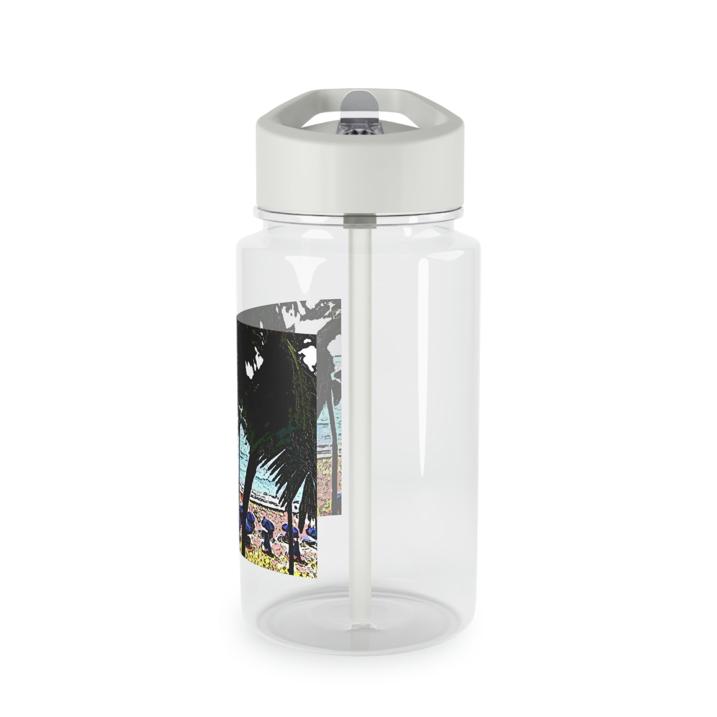 Tritan Water Bottle ... "A Beautiful Beach Amongst The Palms" ... The Outrigger Waikiki, Honolulu, Oahu ... Original Works ...