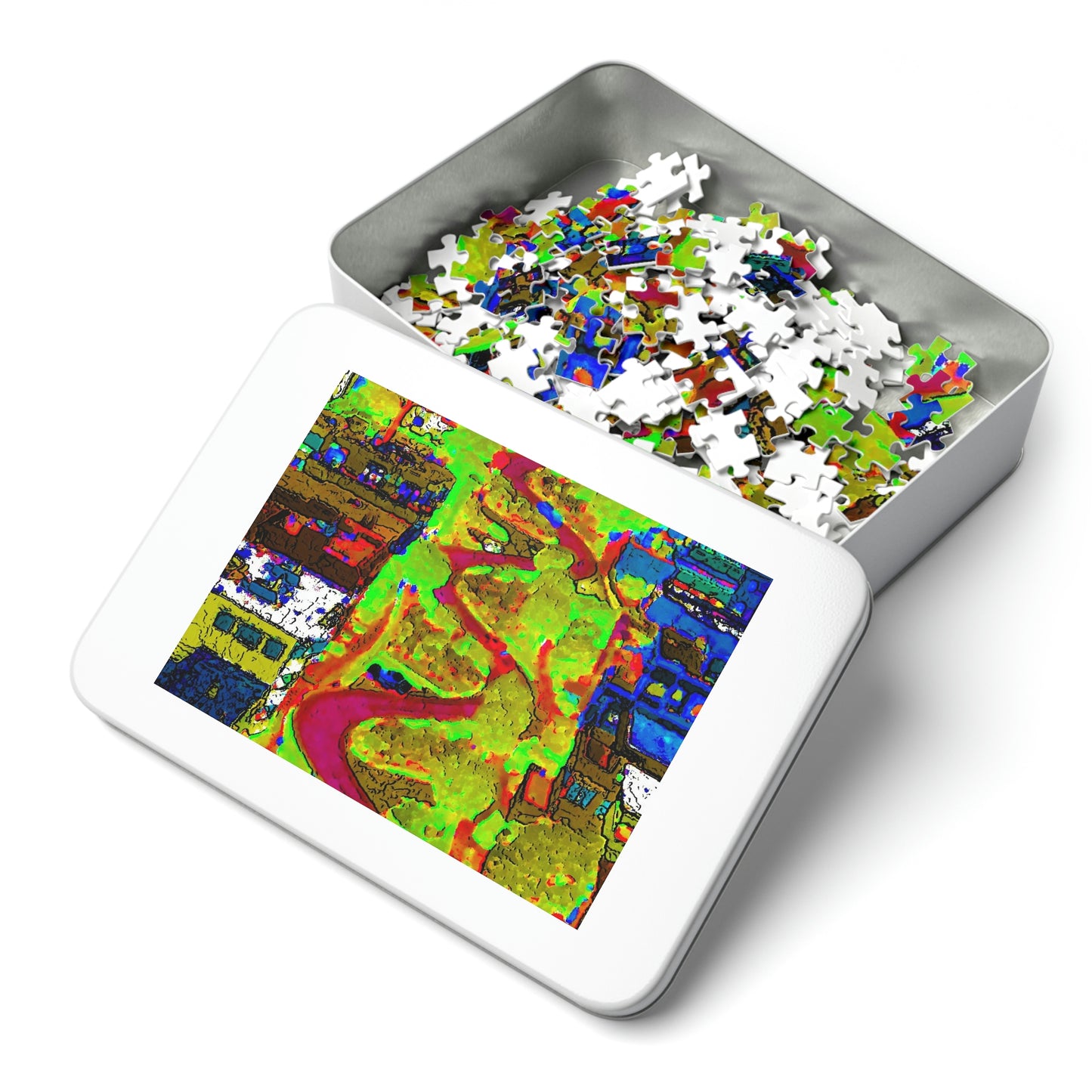 Jigsaw Puzzle (30, 110, 252, 500,1000-Piece) ... A Crazy Street ... 'Eight Winding Curve-Switchbacks' ... "Lombard Street, San Francisco, CA' ... Family Archives: 1970's ... Original Works ...