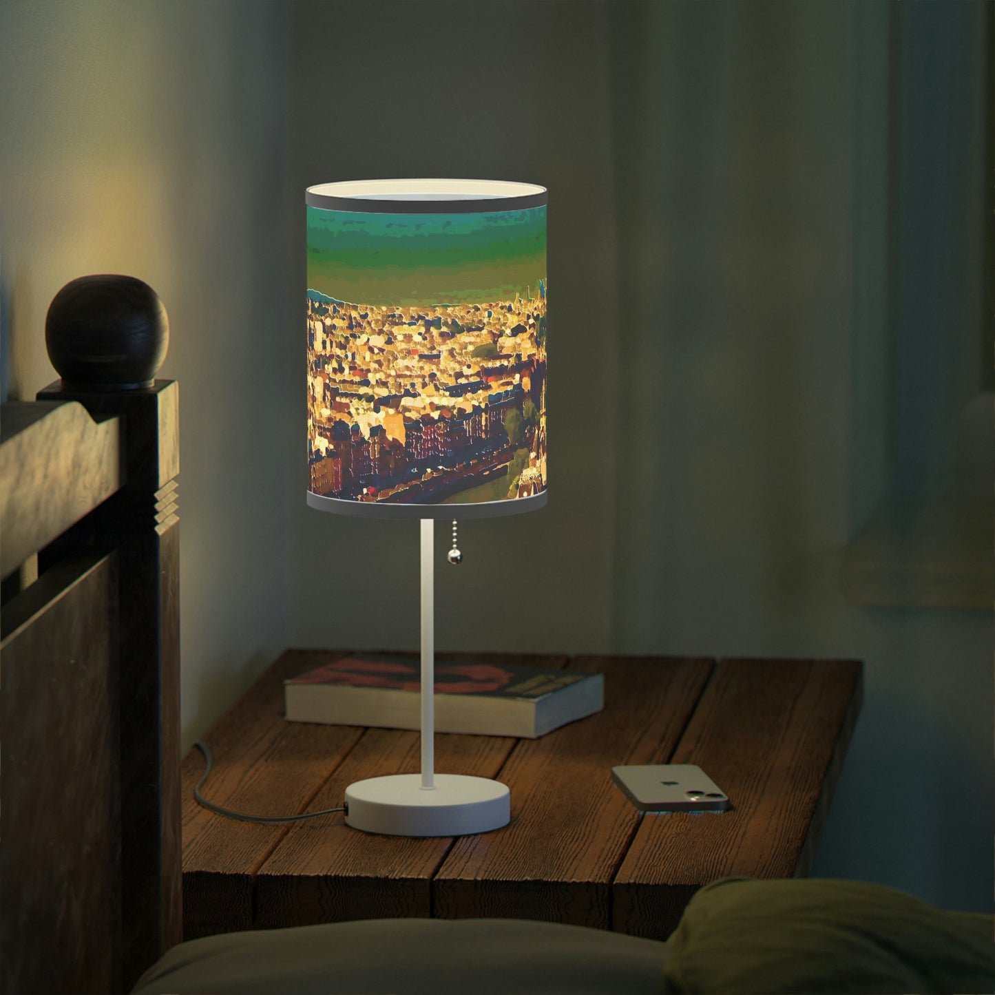 Lamp on a Stand, US|CA plug ... Au Paris ... "Along The River Seine" ... Barbara Joan Bonnel-Holt: 1972 ... Original Works ...