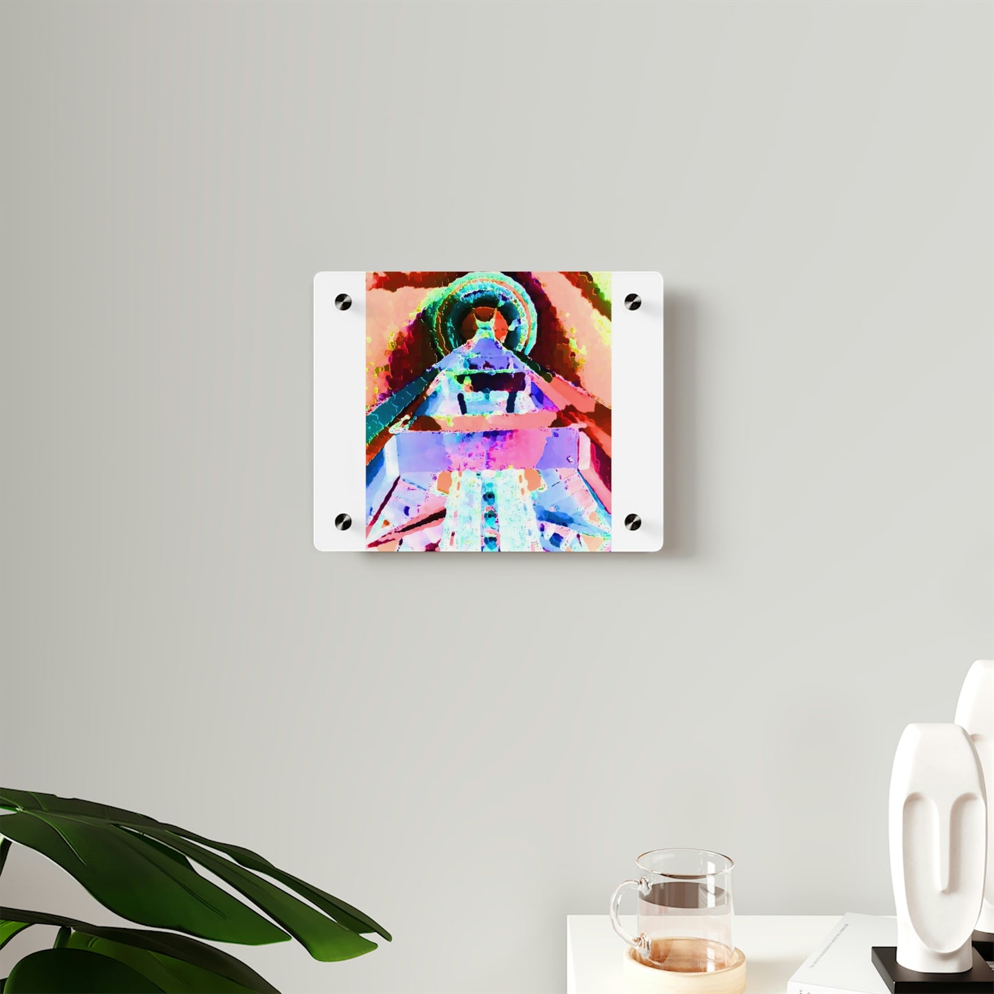 Acrylic Wall Art Panels ... "Seattle's World Fair" ... Below Space Needle 'Looking Up' ... On A Very Rainy Morning (Father's Family Photo). ... Original ...