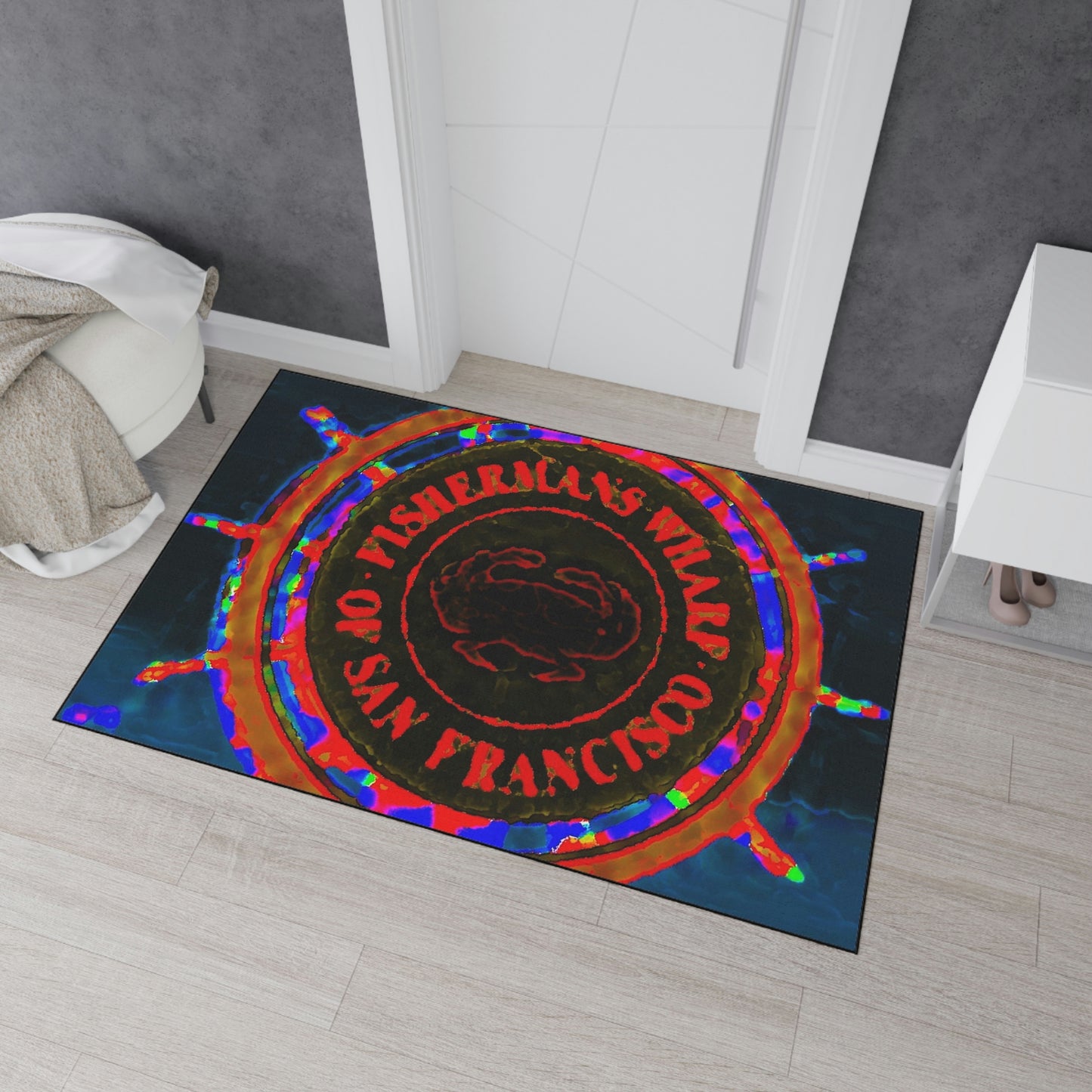 Heavy Duty Floor Mat ...  "No.9 Fishermen's Grotto - Fishermen's Wharf, SF, California" ... Family Archives: 1970's ... Original Works ...
