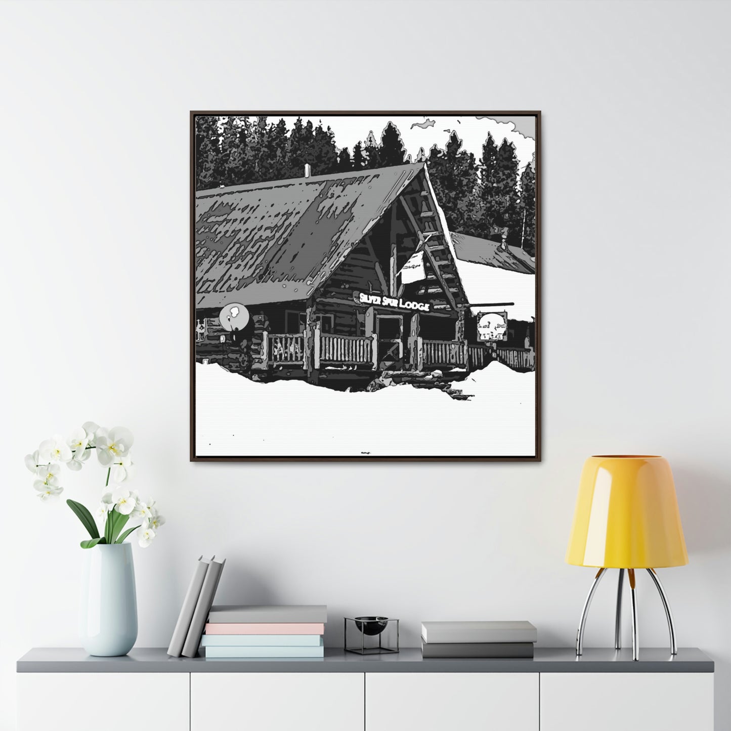 Gallery Canvas Wraps, Square Frame ... A Beautiful Lodge & Back-Country Outfitter In A Mountain Town ... 'Dixie, Idaho, November 2022' ... Original Works ...