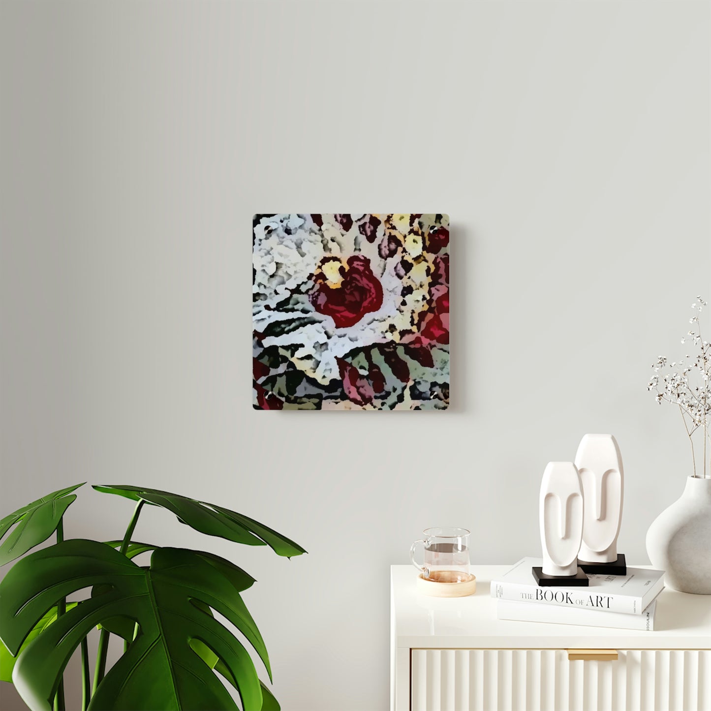 Acrylic Wall Art Panels ... "A Friendly Flower" ... Pointsettia 'Pointing' ... Original Works ... (Supplied Photograph) ...