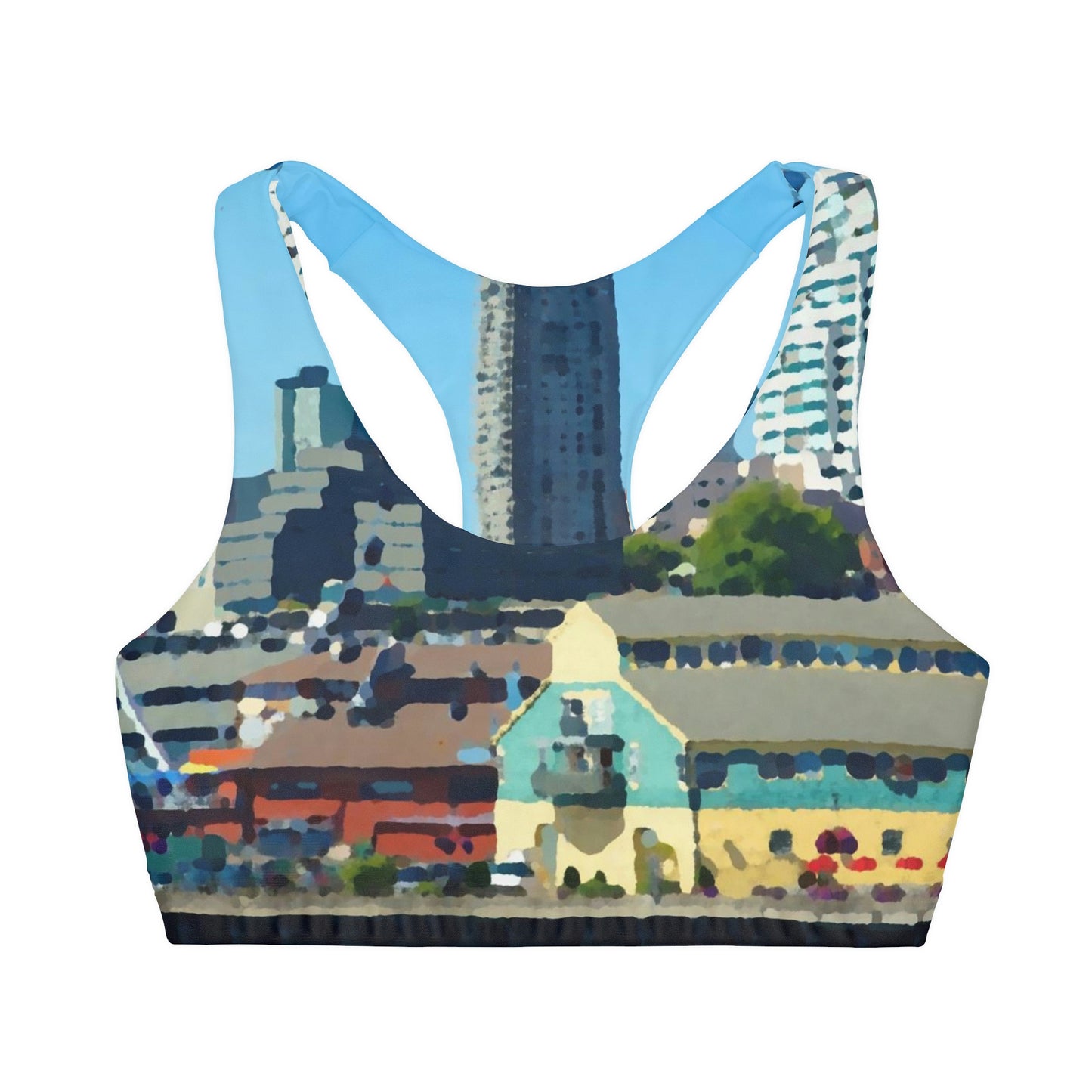 Girls' Double Lined Seamless Sports Bra ... That Classic Wheel ... 'Seattle's Wheel' ... & Old Classic Waterside Vendors ...  'Family Archives' ... Original Works ...