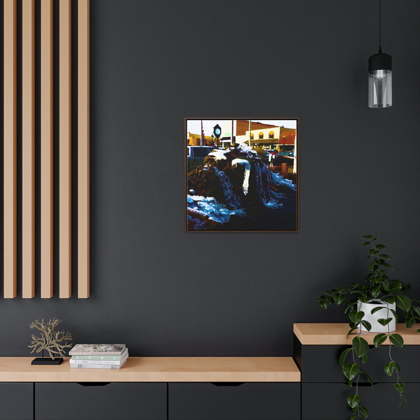 Gallery Canvas Wraps, Square Frame ...  "Ice & Water Sculpted" ... Downtown Grangeville, Idaho ... Adjacent To Irwin Pharmacy ... 5Jan23 ... Original Works ...
