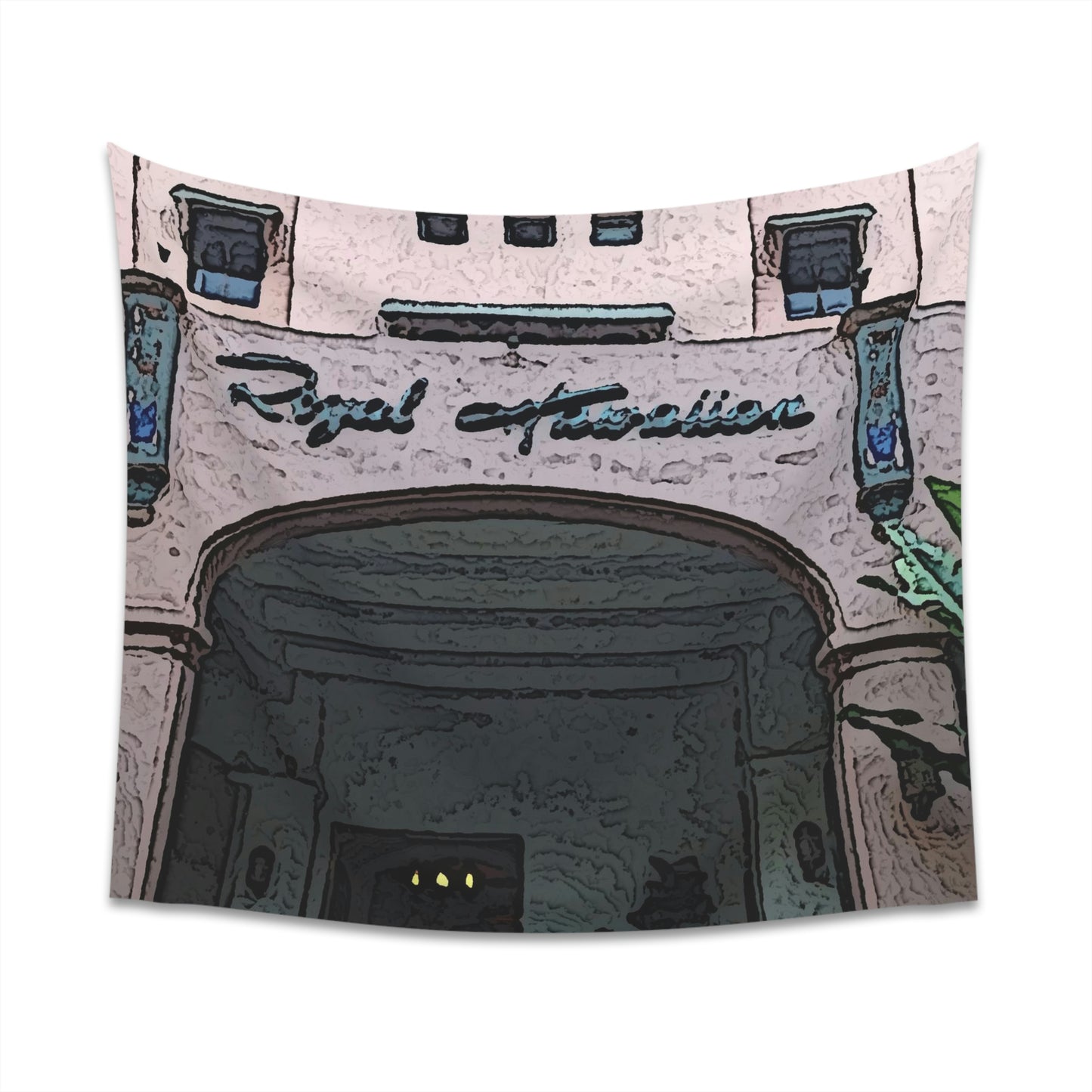 Printed Wall Tapestry ...  "La Grande Entree" At: 'The Pink Palace' ... The Royal Hawai'ian ... Honolulu, HI ... '27Oct2014' ... Original Works ...