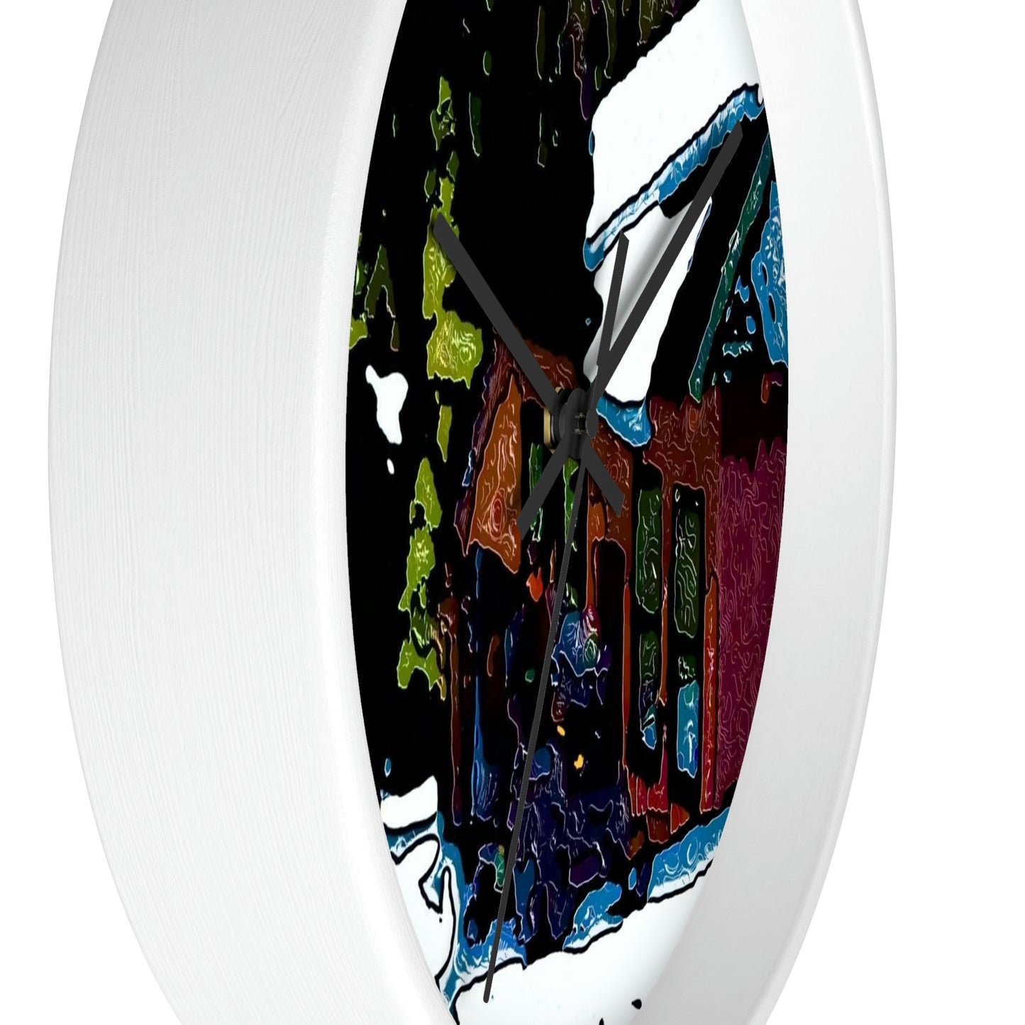 Wall clock ... "A Rider Passeth-Through-It" ... Colors Galore & A Bit Of Impressionism ... Original Works. Winter 2021. Central Idaho. Rendering Time: 12 Hours ...
