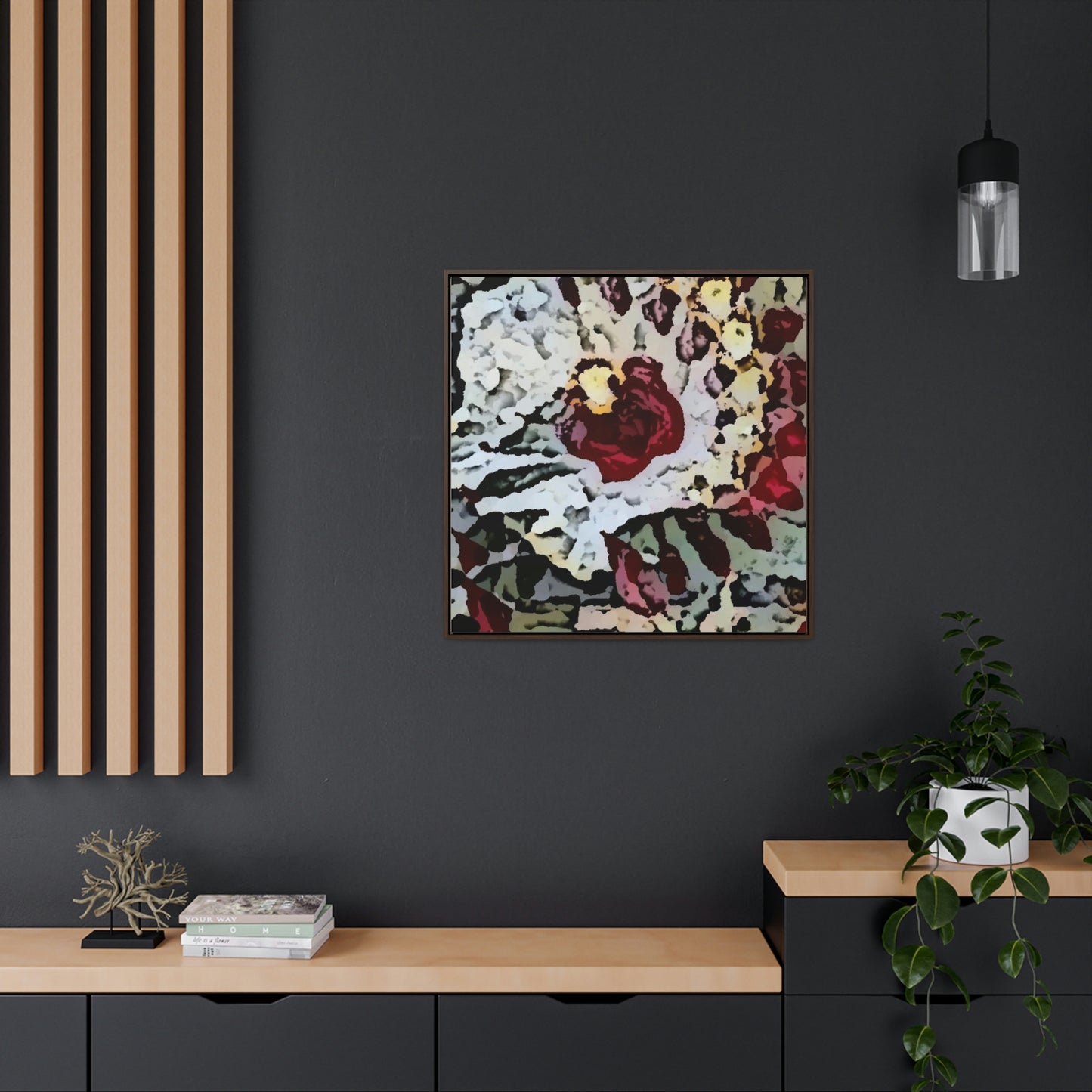 Gallery Canvas Wraps, Square Frame ... "A Friendly Flower" ... Pointsettia 'Pointing' ... Original Works ... (Supplied Photograph) ...