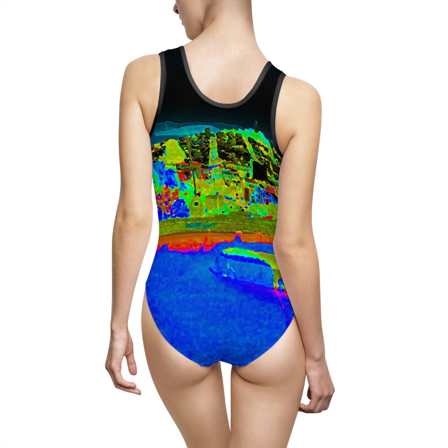Women's Classic One-Piece Swimsuit ..."Lombard Street San Francisco, CA, USA" ... Family Archives 1970's ... Original Works ...