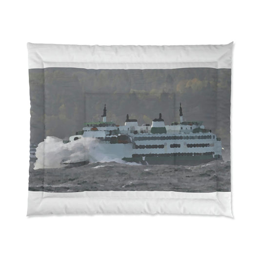 Comforter ... WADOT Ferry Crossing ... "A Very Rough Day" ... Mulkiteo Route ... Family Archives ... Early 1990's' ... Original Works ...