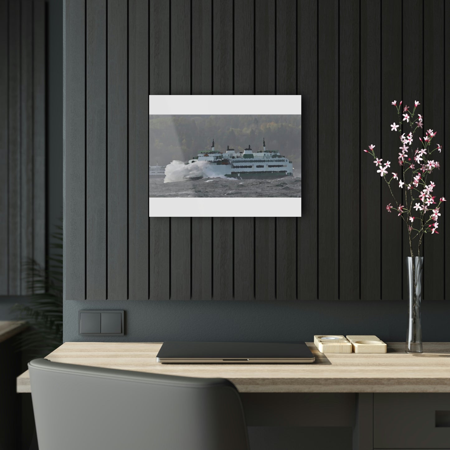 Acrylic Prints ... WADOT Ferry Crossing ... "A Very Rough Day" ... Mulkiteo Route ... Family Archives ... Early 1990's' ... Original Works ...