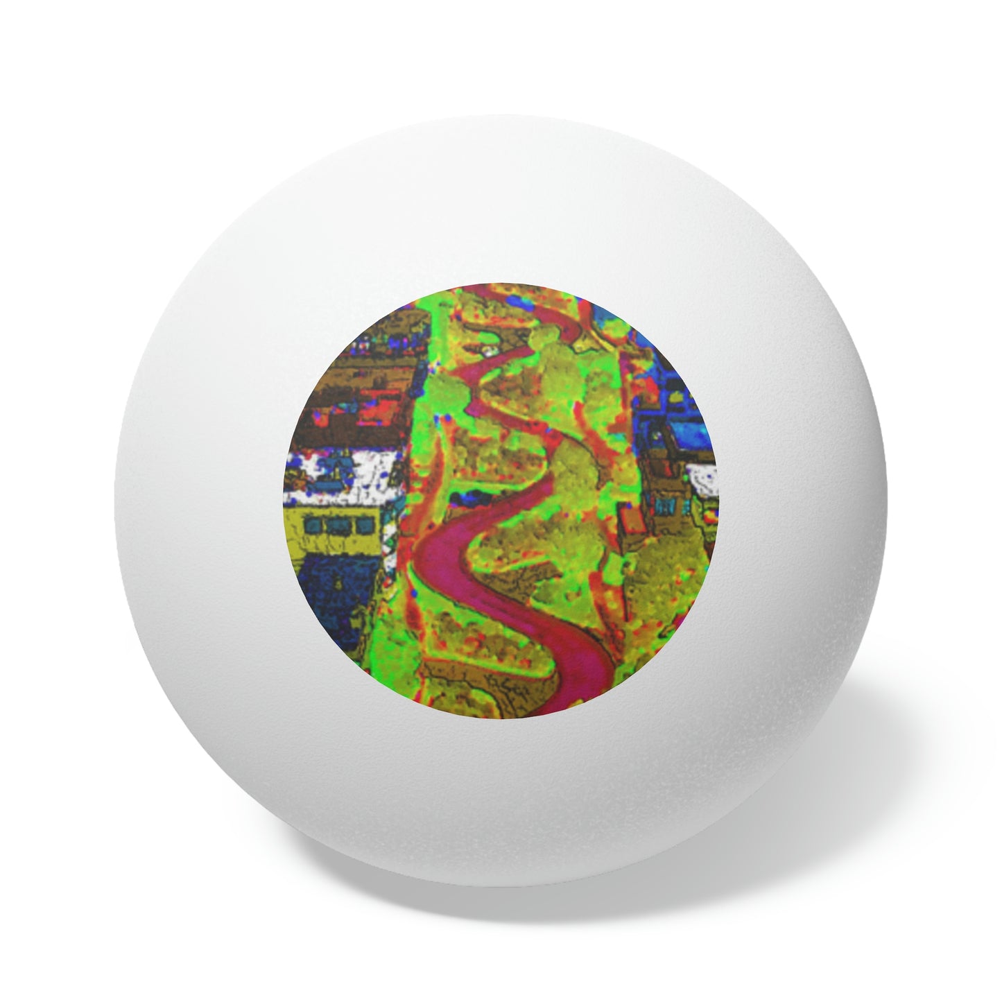 Ping Pong Balls, 6 pcs ... A Crazy Street ... 'Eight Winding Curve-Switchbacks' ... "Lombard Street, San Francisco, CA' ... Family Archives: 1970's ... Original Works ...