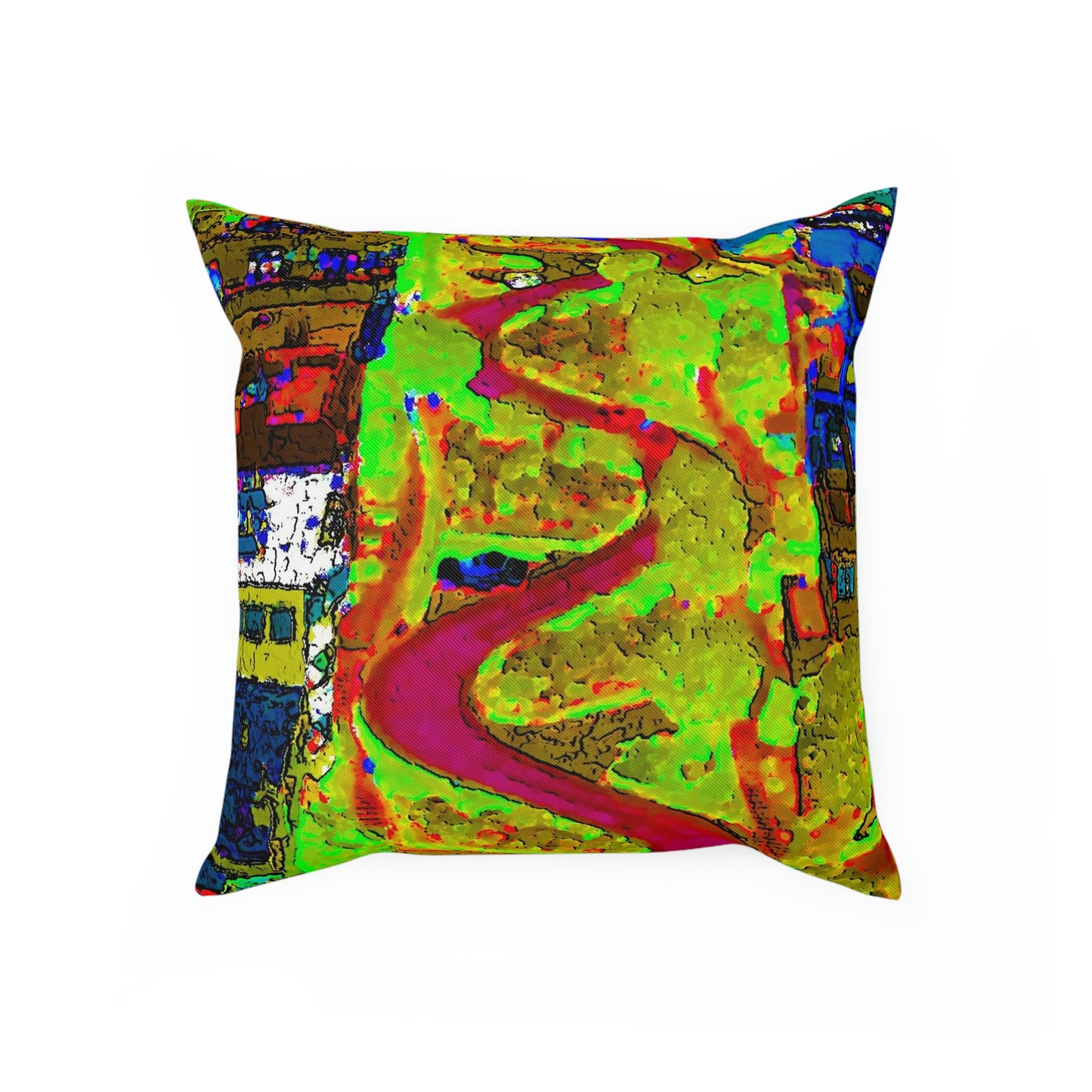 Cushion ... A Crazy Street ... 'Eight Winding Curve-Switchbacks' ... "Lombard Street, San Francisco, CA' ... Family Archives: 1970's ... Original Works ...