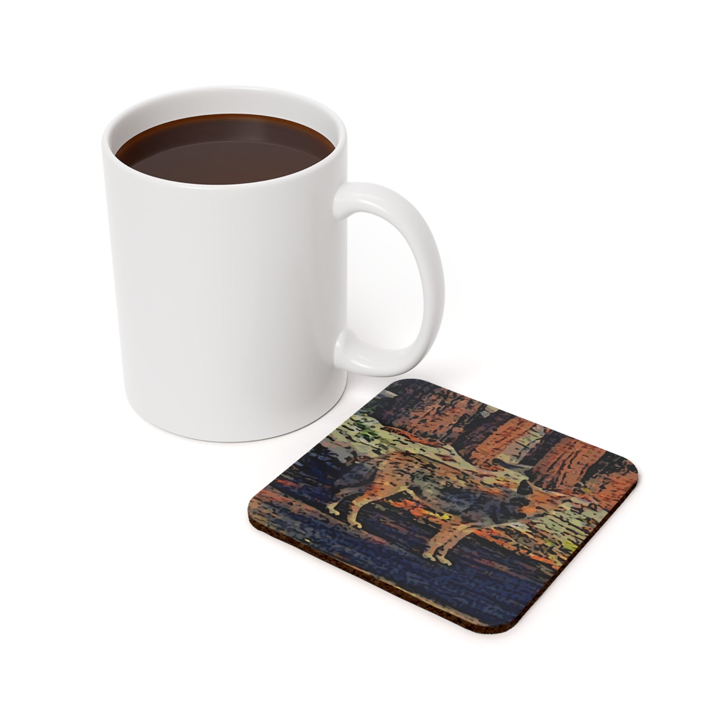 Cork Back Coaster ... Coyote ... "Yosemite Valley: Circa May23 ... KPH Base Photo" ... Original Works ...