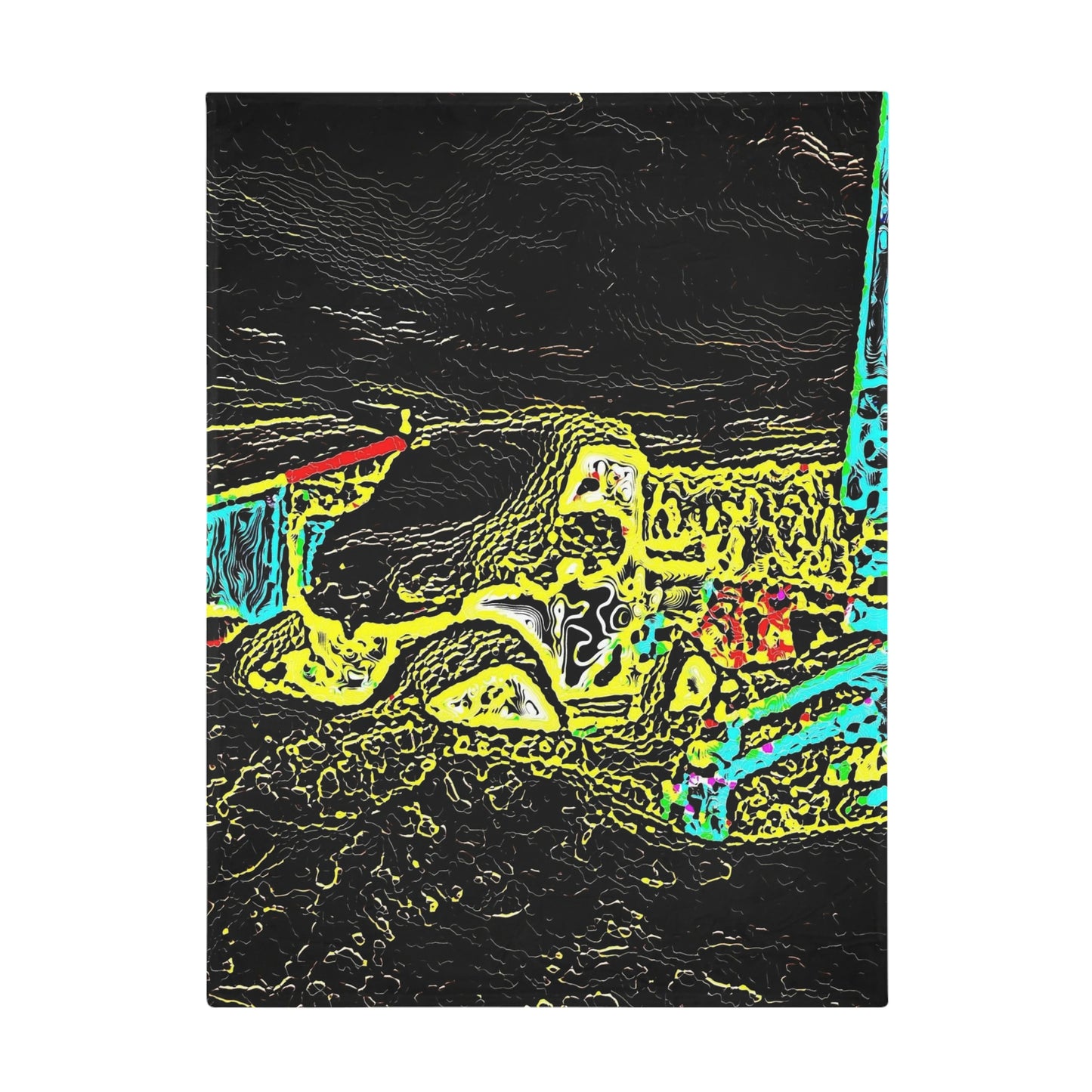 Plush Fleece Blanket ...  "Snow Vehicle In Snow Storm At-Rest" ... Circa 12Mar23 ... Central Idaho ... 18-Hours Rendering Time: Original Works ...