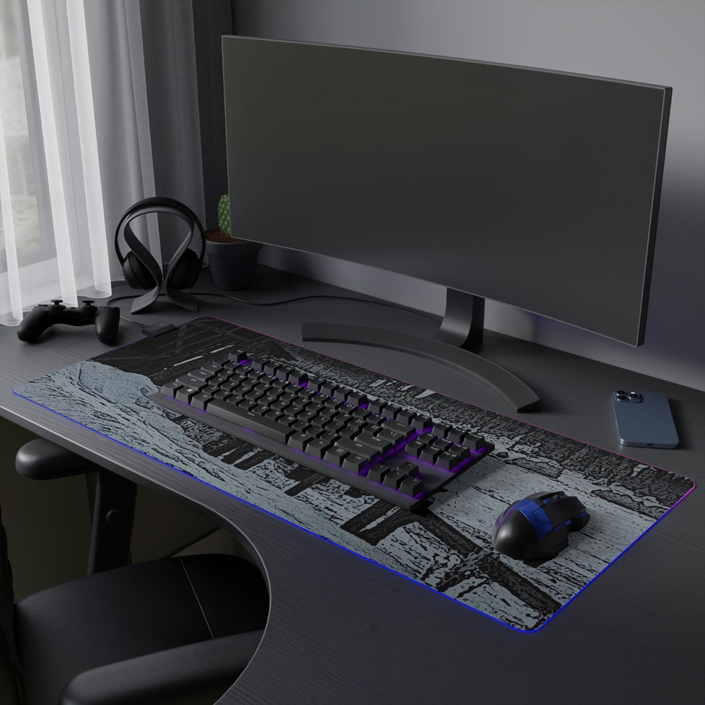 LED Gaming Mouse Pad ... A Quiet Morning ... "Along The Red River & Nature Preserve Plateau" ... Jan23 ... Original Works ...