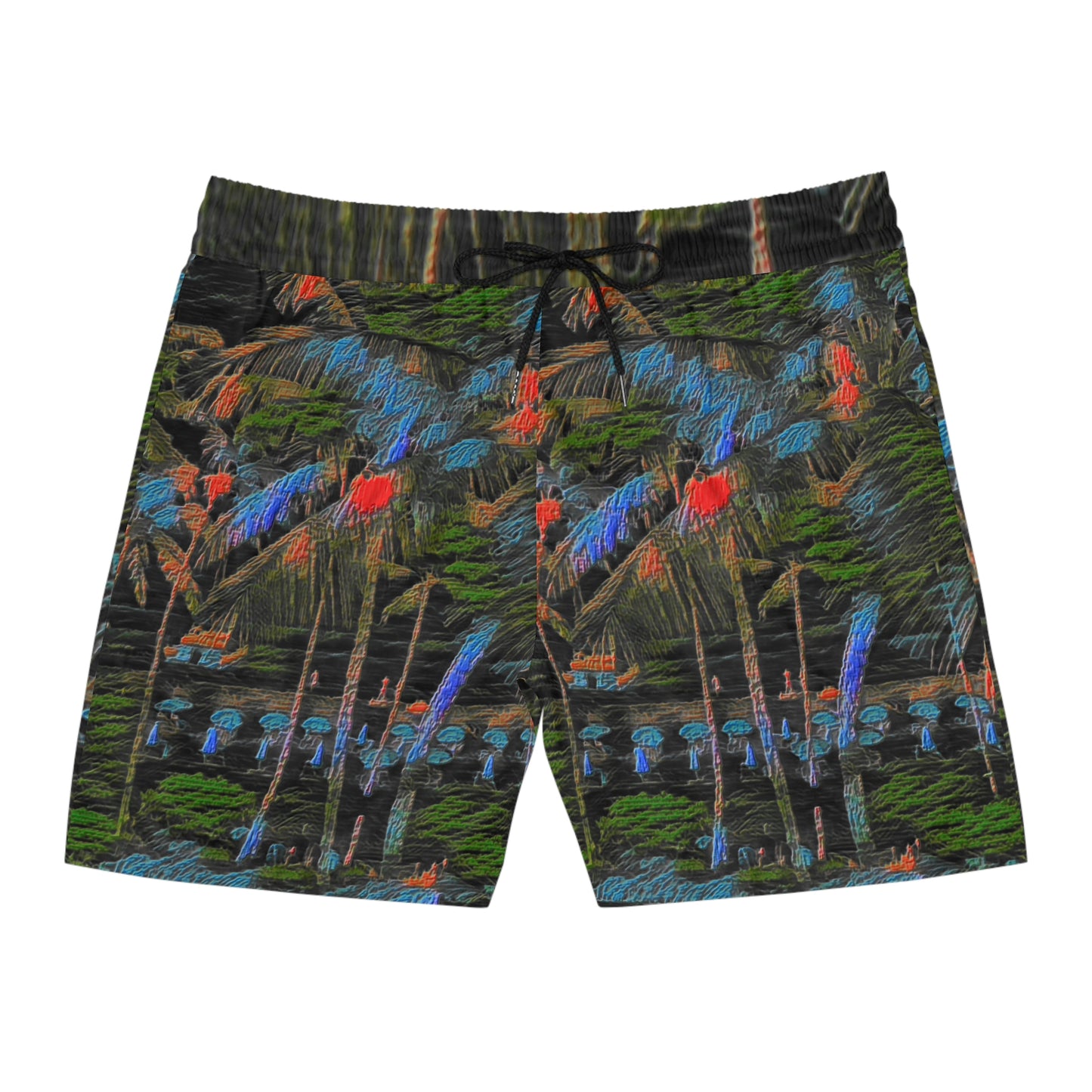 Men's Mid-Length Swim Shorts (AOP) ... "The Royal Hawai'ian: Waikiki Beach_Beach" ... Honolulu, HI ... October 2014 (Halloween) ... Original Works ...