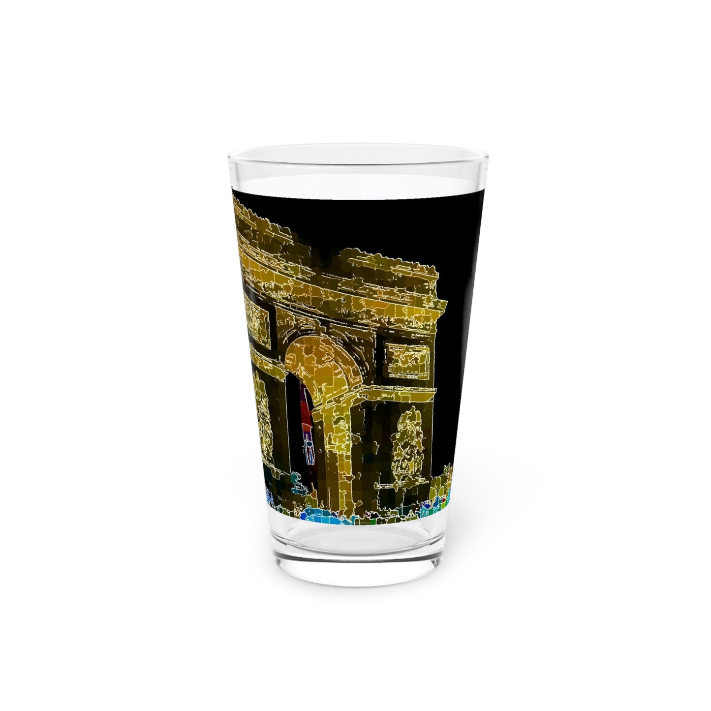 Pint Glass, 16oz ...  L'Arc de Triomphe ... 'Barbara Joan Bonnell-Holt Photo' ... Circa 1972 ... Oringinal Works ...