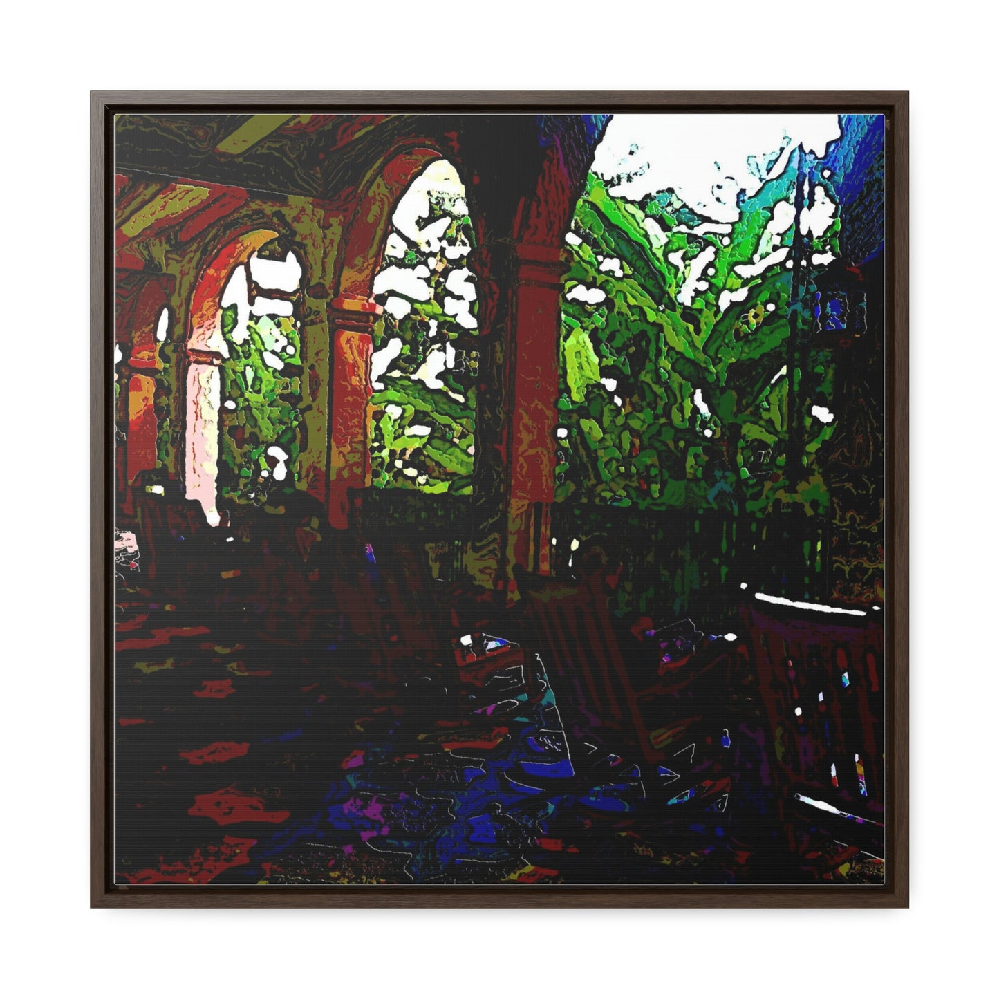 Gallery Canvas Wraps, Square Frame ...  Lanai & Rocking Chairs At: 'The Pink Palace' ... The Royal Hawai'ian ... Honolulu, HI ... '27Oct2014' ... Original Works ...