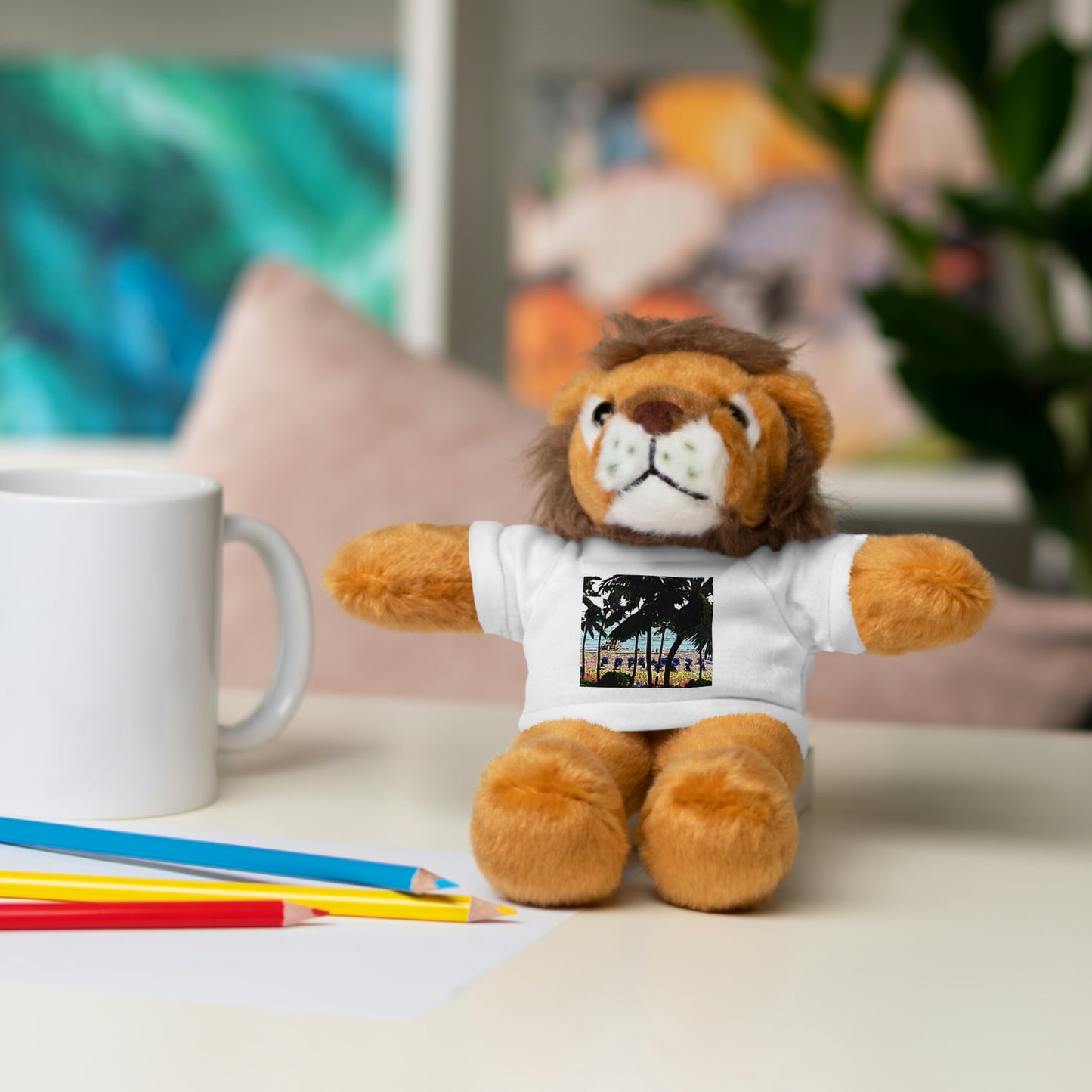 Stuffed Animals with Tee ... "A Beautiful Beach Amongst The Palms" ... The Outrigger Waikiki, Honolulu, Oahu ... Original Works ...