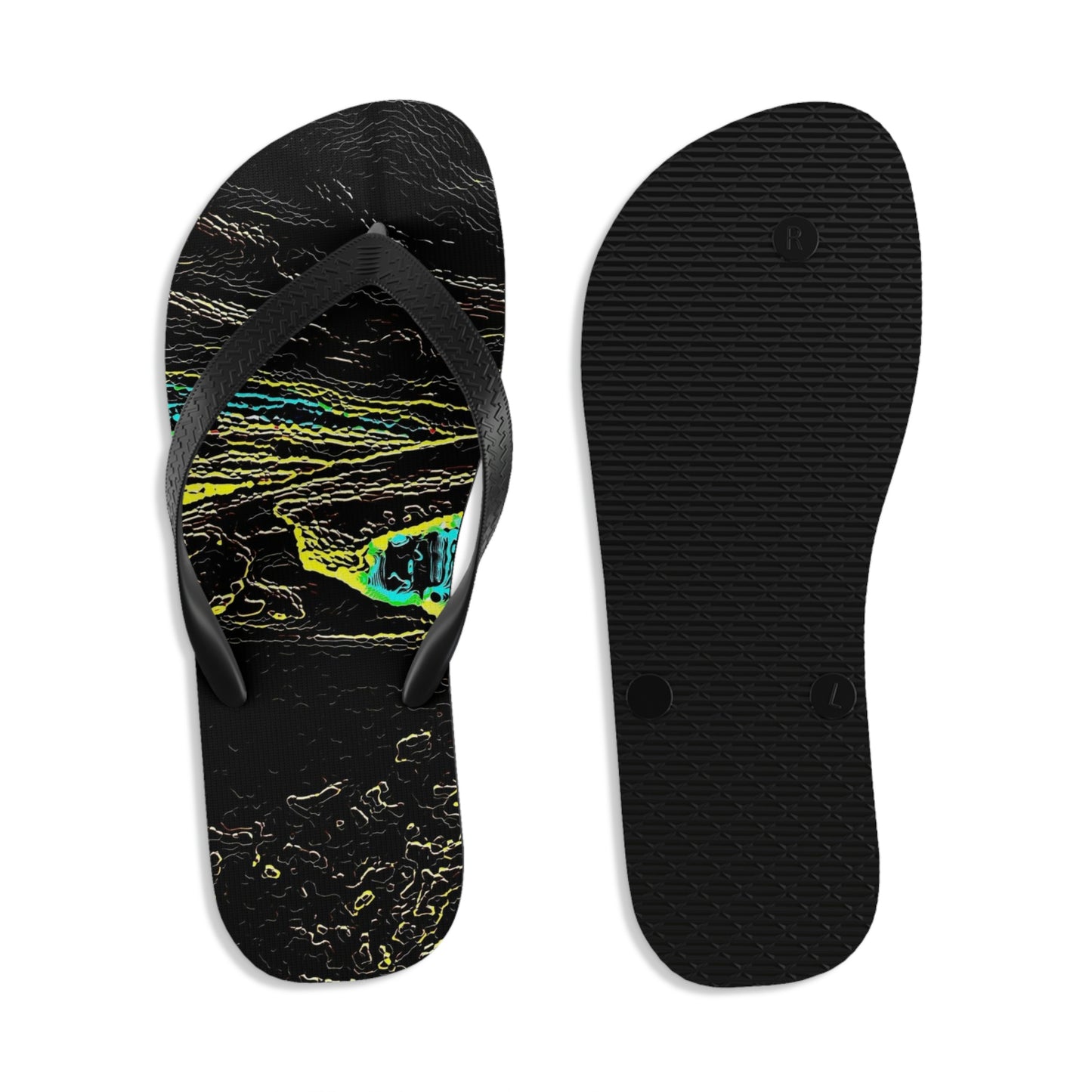 Unisex Flip-Flops ... "Snow Vehicle In Snow Storm At-Rest" ... Circa 12Mar23 ... Central Idaho ... 18-Hours Rendering Time: Original Works ...