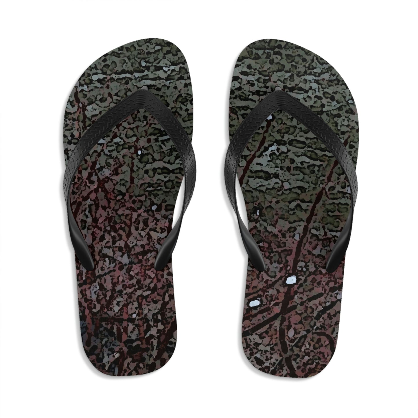 Unisex Flip-Flops .. "A River Runs Through It" ... Red-Osier-Dogwood (Cornus Stonlifera 'Rubra') .. Original Works ... Central Idaho ...