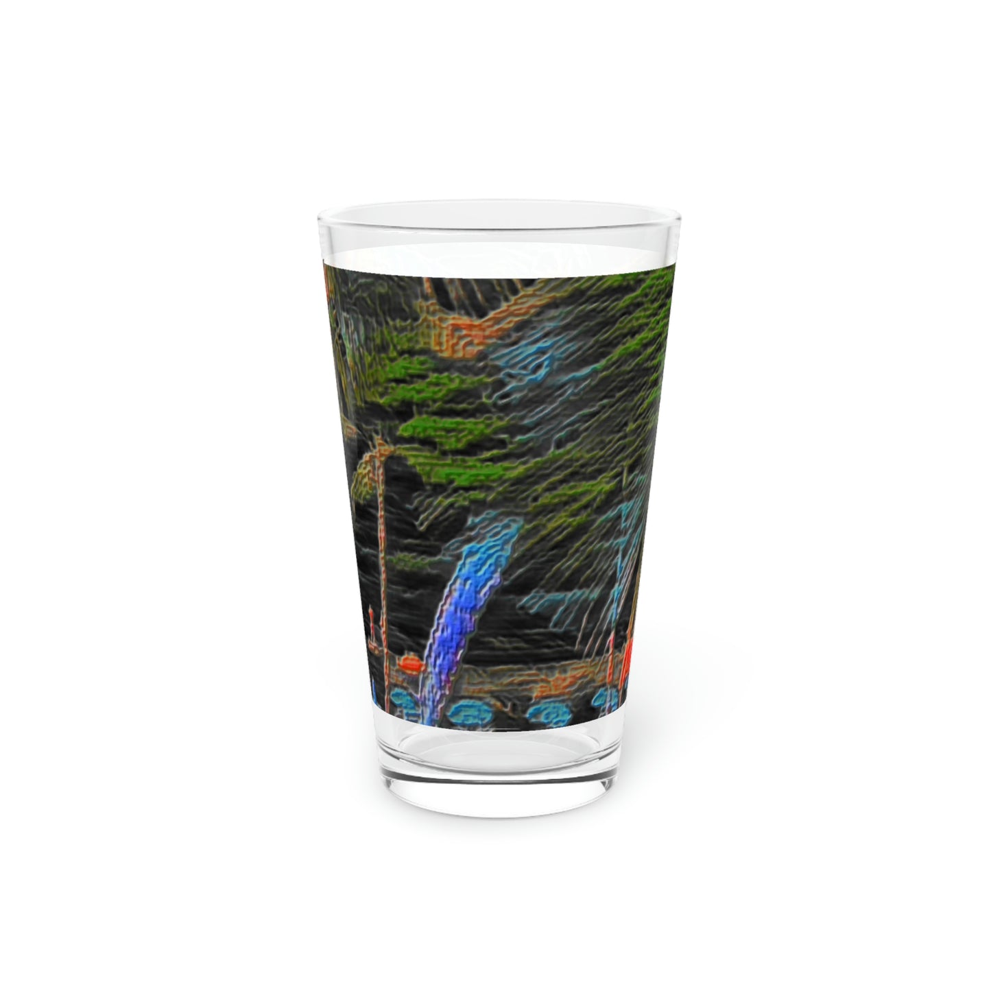 Pint Glass, 16oz ... "The Royal Hawai'ian: Waikiki Beach_Beach" ... Honolulu, HI ... Ocotber 2014 (Halloween) ... Original Works ...