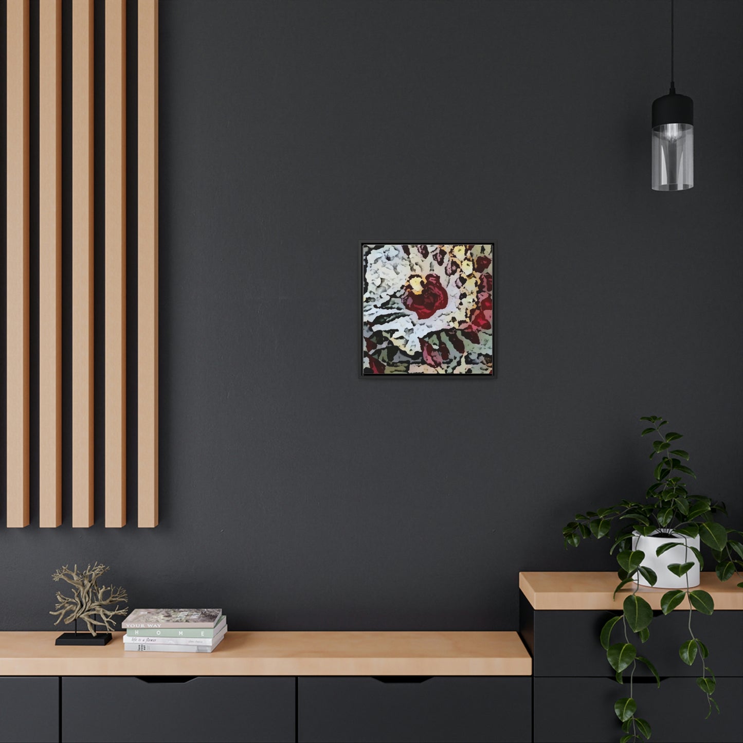 Gallery Canvas Wraps, Square Frame ... "A Friendly Flower" ... Pointsettia 'Pointing' ... Original Works ... (Supplied Photograph) ...