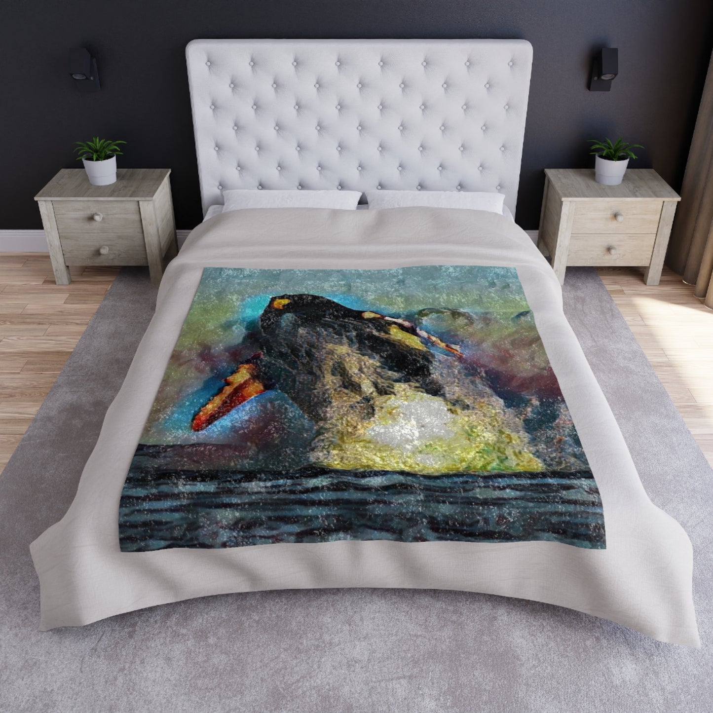 Crushed Velvet Blanket ... An Extraordinary Humpback Breach ... 'With Explosive Energy' ... Family Archives (KPH) ... Circa: 21st Century. Maui, HI ... Original Works ...