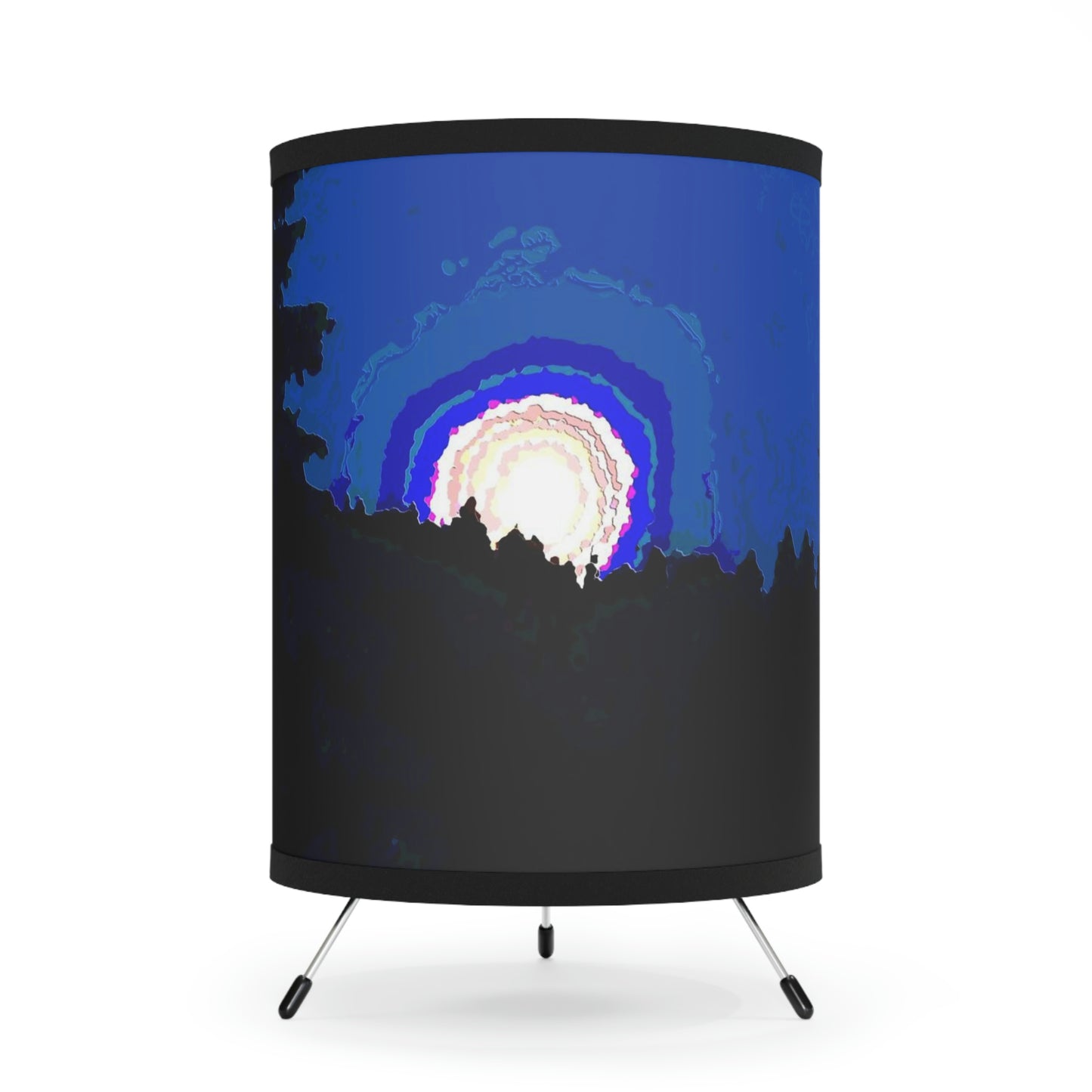 Tripod Lamp with High-Res Printed Shade, US\CA plug ... "The Road Home" ...' Over The River & Through The Woods To? ...' ... Moonscape Near Elk City, Idaho ... Original Works ... 5Jan23 ...