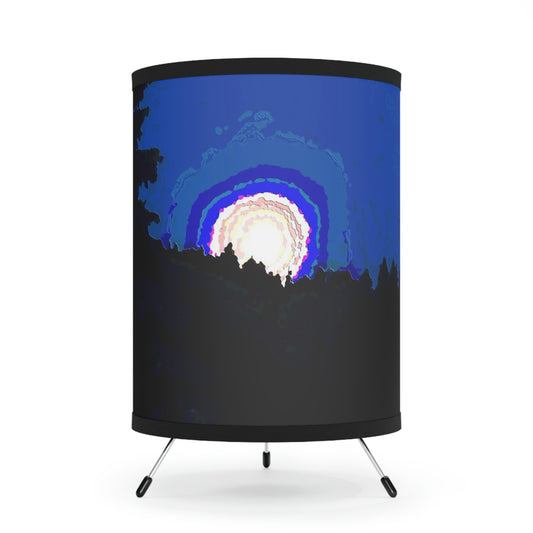 Tripod Lamp with High-Res Printed Shade, US\CA plug ... "The Road Home" ...' Over The River & Through The Woods To? ...' ... Moonscape Near Elk City, Idaho ... Original Works ... 5Jan23 ...