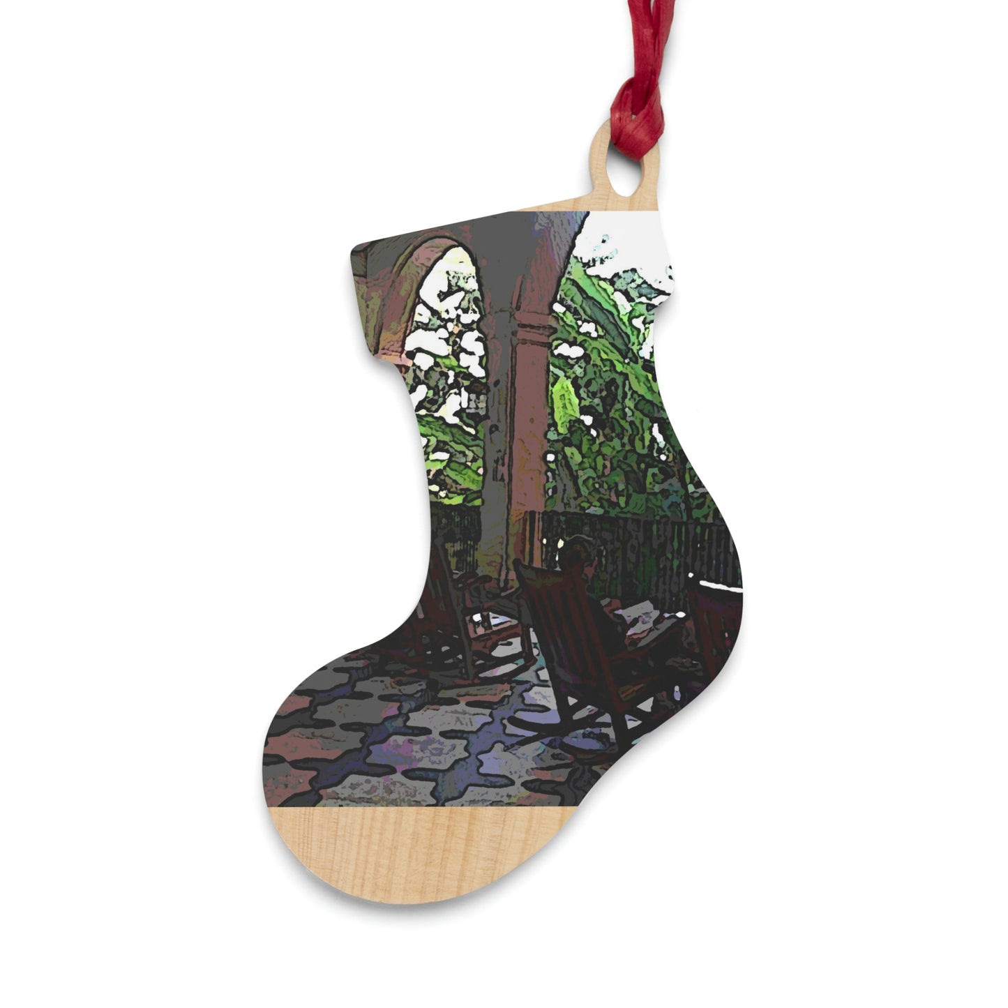 Wooden Ornaments ...  Lanai & Rocking Chairs At: 'The Pink Palace' ... The Royal Hawai'ian ... Honolulu, HI ... '27Oct2014' ... Original Works ...