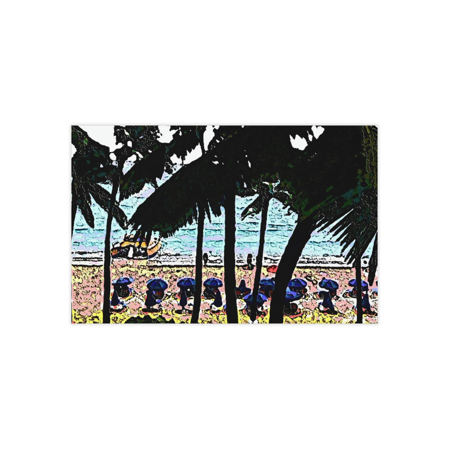 Business Cards, 100pcs ...  "A Beautiful Beach Amongst The Palms" ... The Outrigger Waikiki, Honolulu, Oahu ... Original Works ...