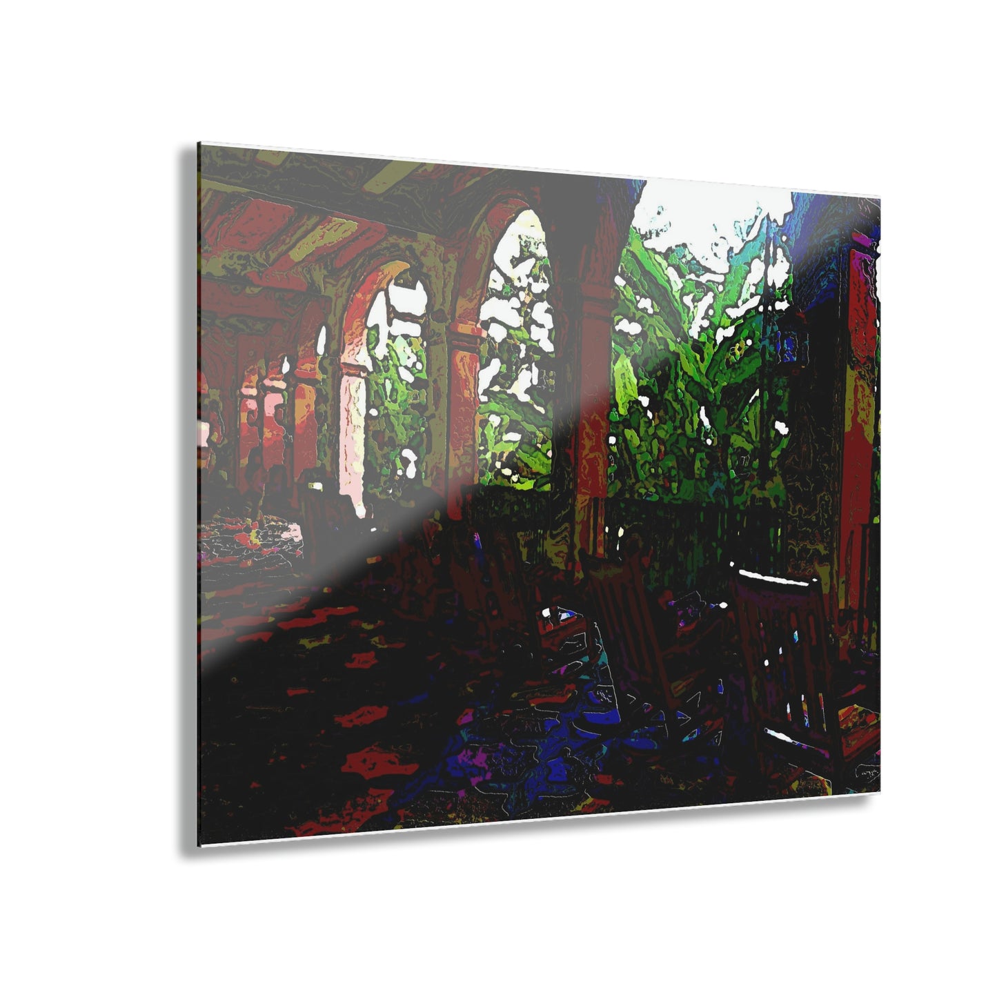 Acrylic Prints (French Cleat Hanging) ...  Lanai & Rocking Chairs At: 'The Pink Palace' ... The Royal Hawai'ian ... Honolulu, HI ... '27Oct2014' ... Original Works ...