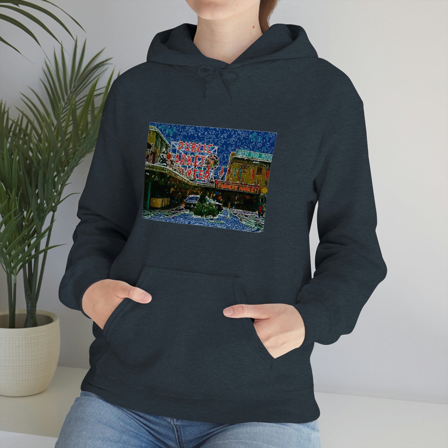 Unisex Heavy Blend™ Hooded Sweatshirt ... Pike Place Market: 'The Public Market', Seattle, Washington. Circa Fall 2013 ...