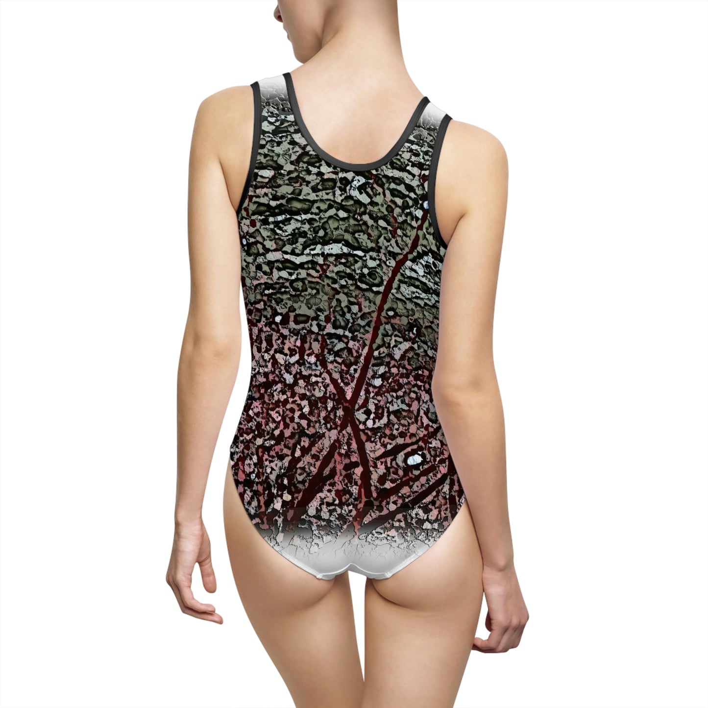 Women's Classic One-Piece Swimsuit ... "A River Runs Through It" ... Red-Osier-Dogwood (Cornus Stonlifera 'Rubra') .. Original Works ... Central Idaho ...