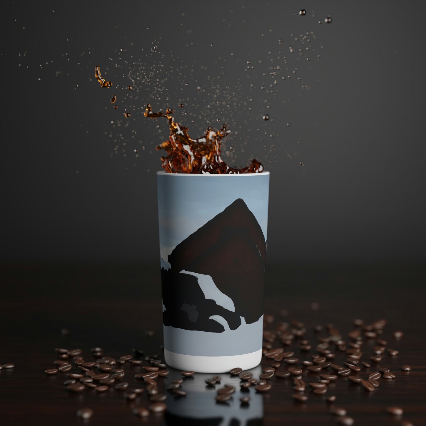 Conical Coffee Mugs (3oz, 8oz, 12oz) ... After An Intense Snow Storm ... 'Digging Out' ... A Vehicle & Cabin "In The Mountains" ... March 2023 ... Original Works ...