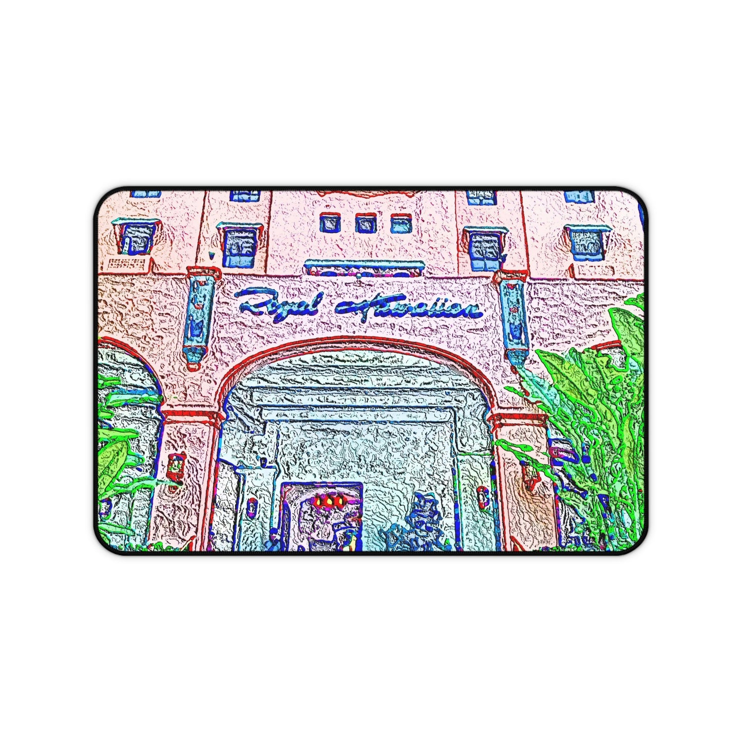 Desk Mat ... "La Grande Entree" At: 'The Pink Palace' ... The Royal Hawai'ian ... Honolulu, HI ... '27Oct2014' ... Original Works ...