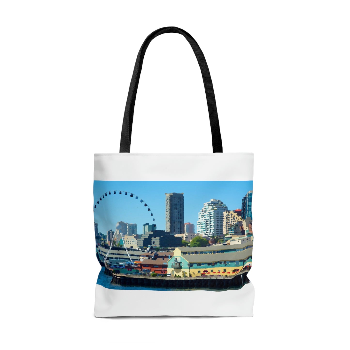 AOP Tote Bag ... That Classic Wheel ... 'Seattle's Wheel' ... & Old Classic Waterside Vendors ...  'Family Archives' ... Original Works ...