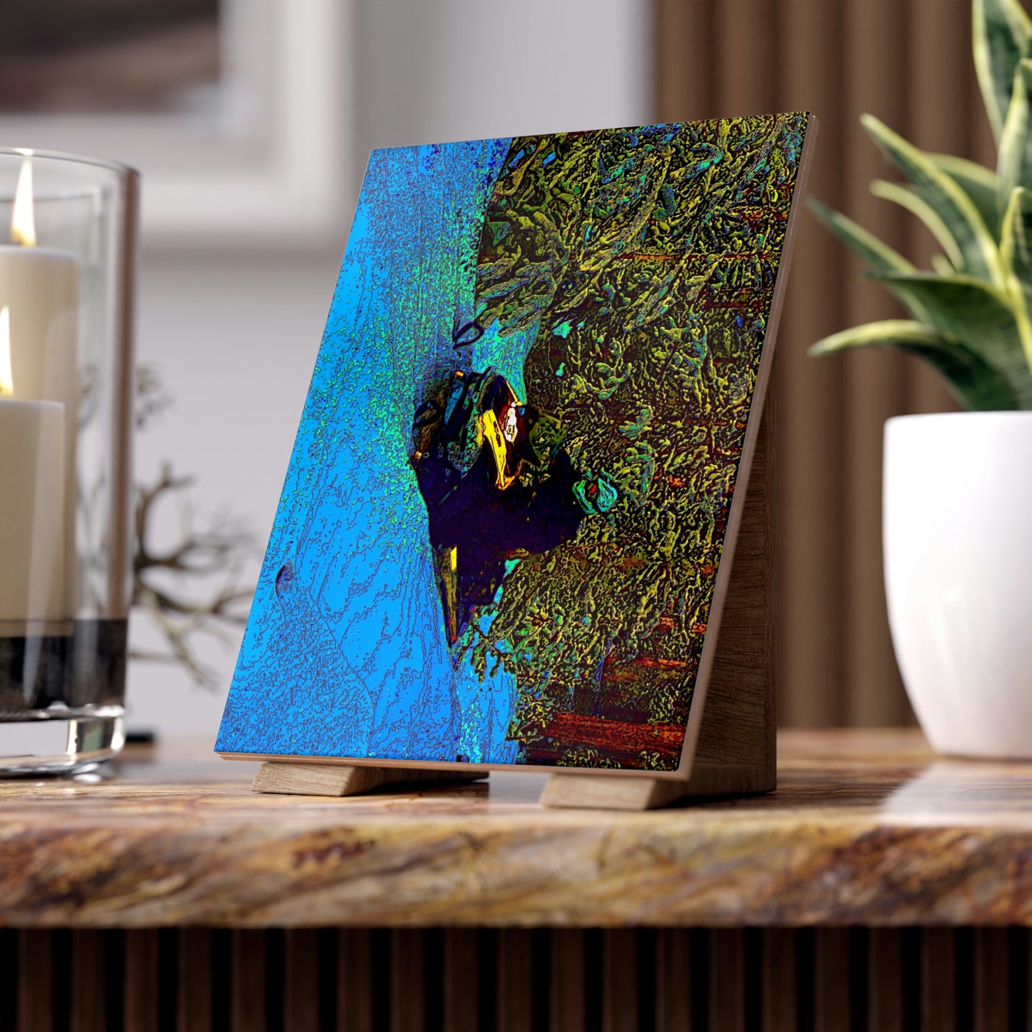 Ceramic Photo Tile ... Yep ... "Another Day ... Riding Through The Wilderness ... " ... February 2023 ... Original Works ...