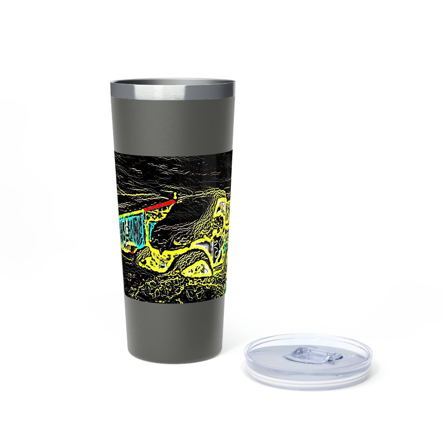 Copper Vacuum Insulated Tumbler, 22oz ... "Snow Vehicle In Snow Storm At-Rest" ... Circa 12Mar23 ... Central Idaho ... 18-Hours Rendering Time: Original Works ...