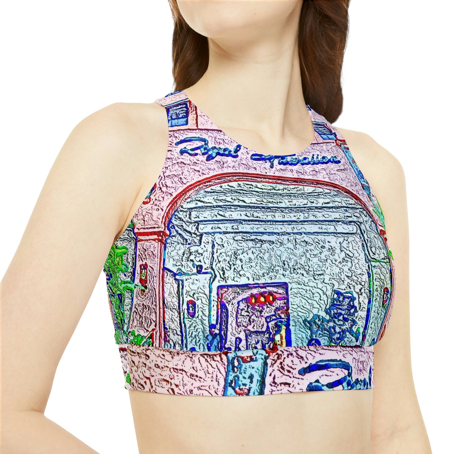 High Neck Crop Bikini Top ... "La Grande Entree" At: 'The Pink Palace' ... The Royal Hawai'ian ... Honolulu, HI ... '27Oct2014' ... Original Works ...