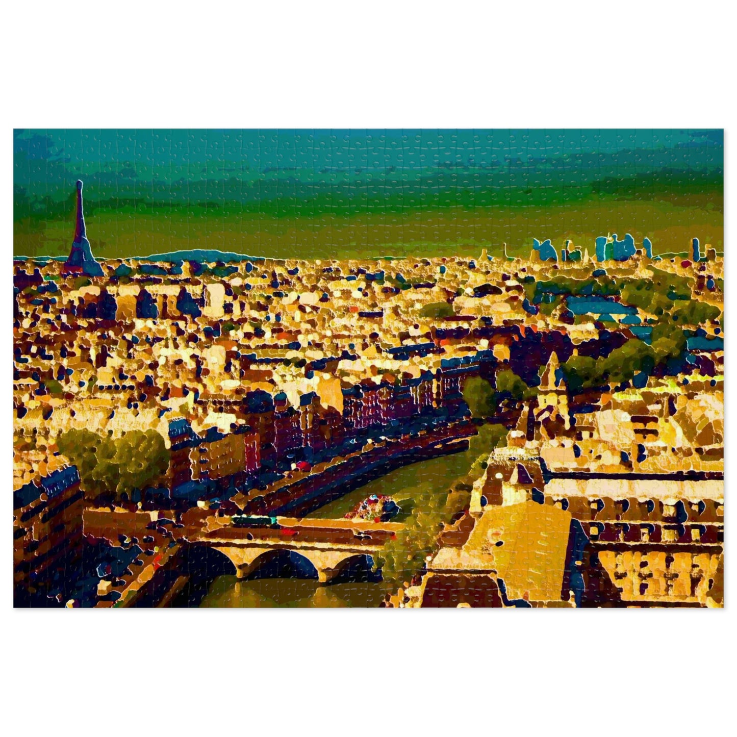 Jigsaw Puzzle (30, 110, 252, 500,1000-Piece) ... Au Paris ... "Along The River Seine" ... Barbara Joan Bonnell-Holt: 1972 ... Original Works ...